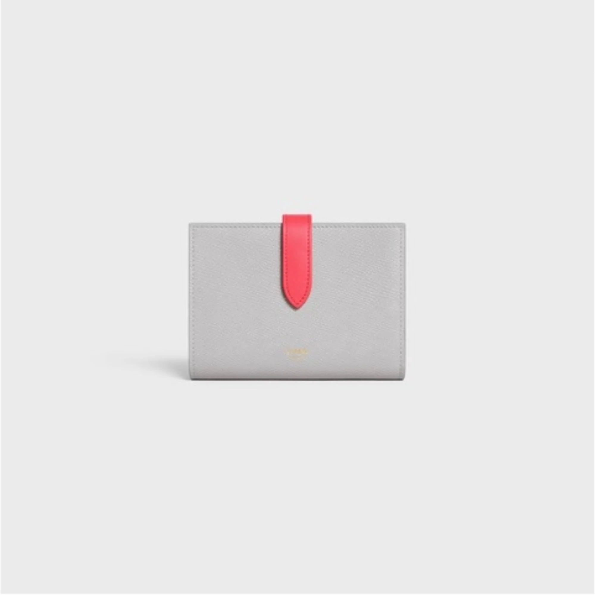 Medium Strap Wallet - Light Grey/Grenadine