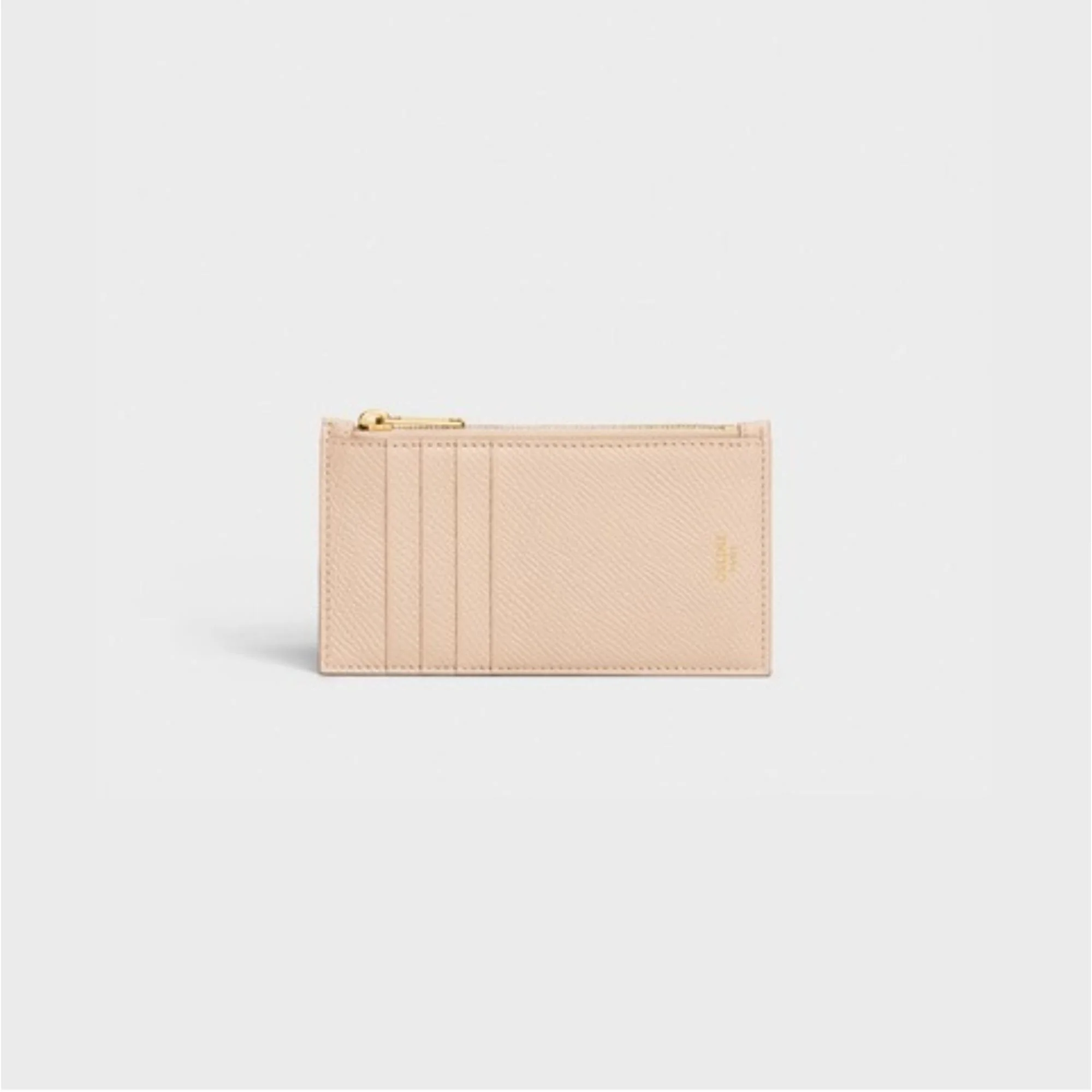 Zipped Compact Card Holder - Nude
