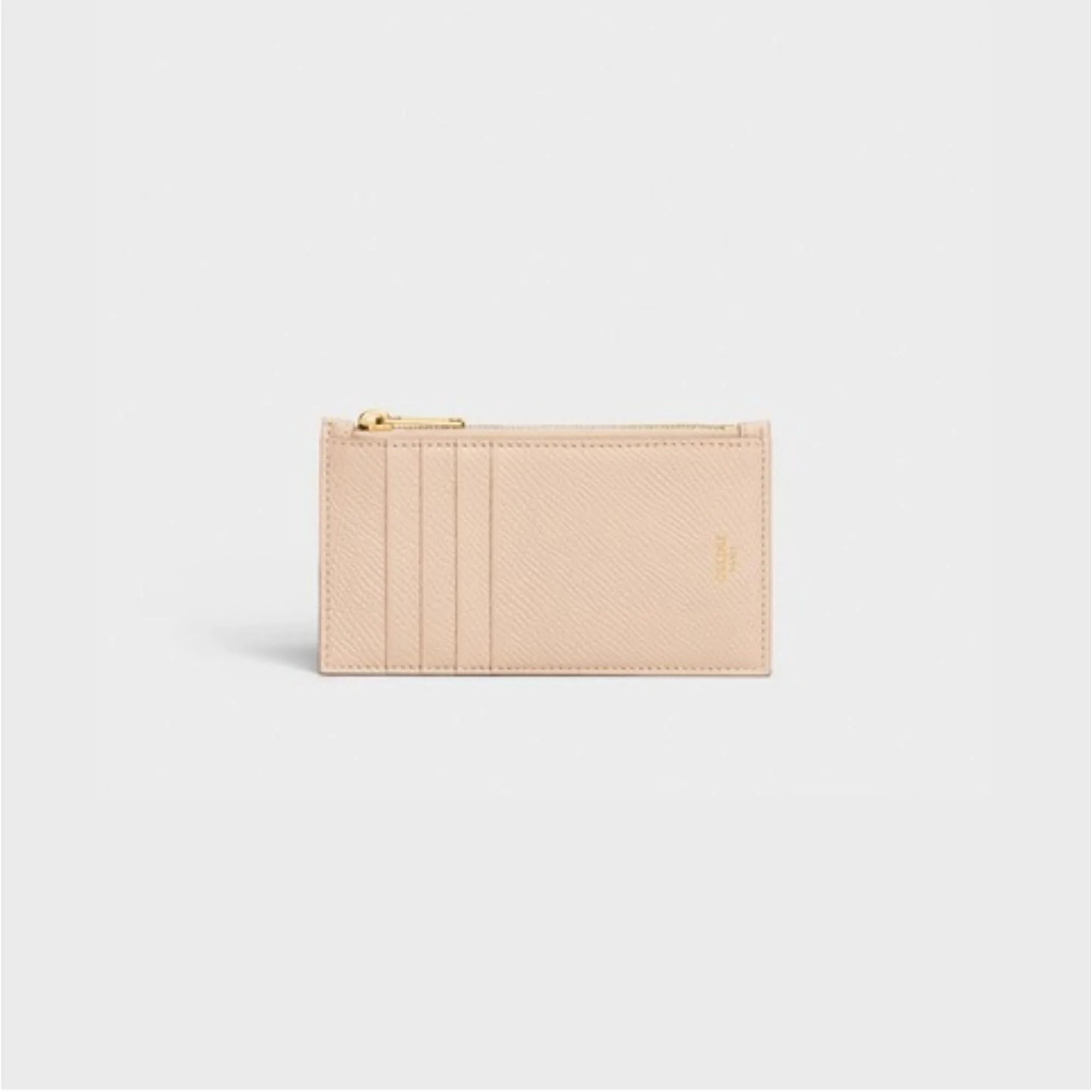 Zipped Compact Card Holder - Nude