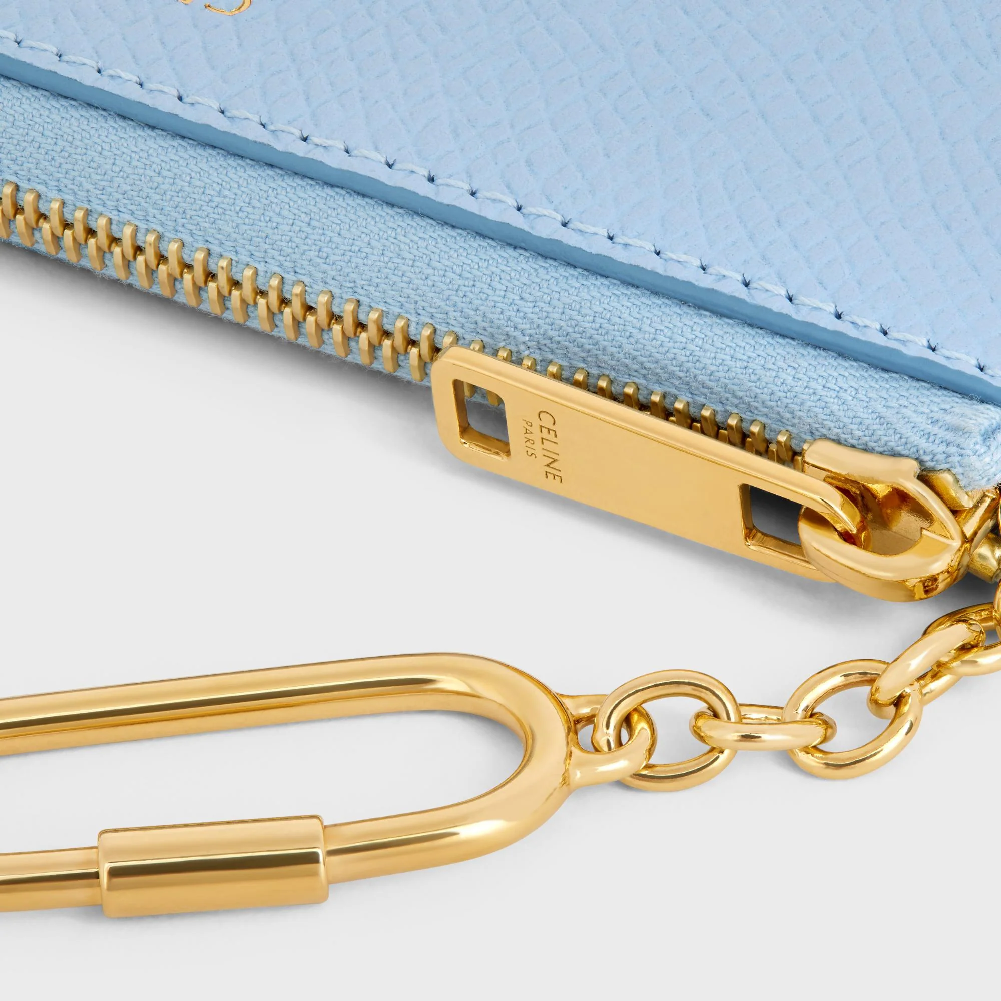 Coin & Card Pouch With Hook - Light Blue - Image 4