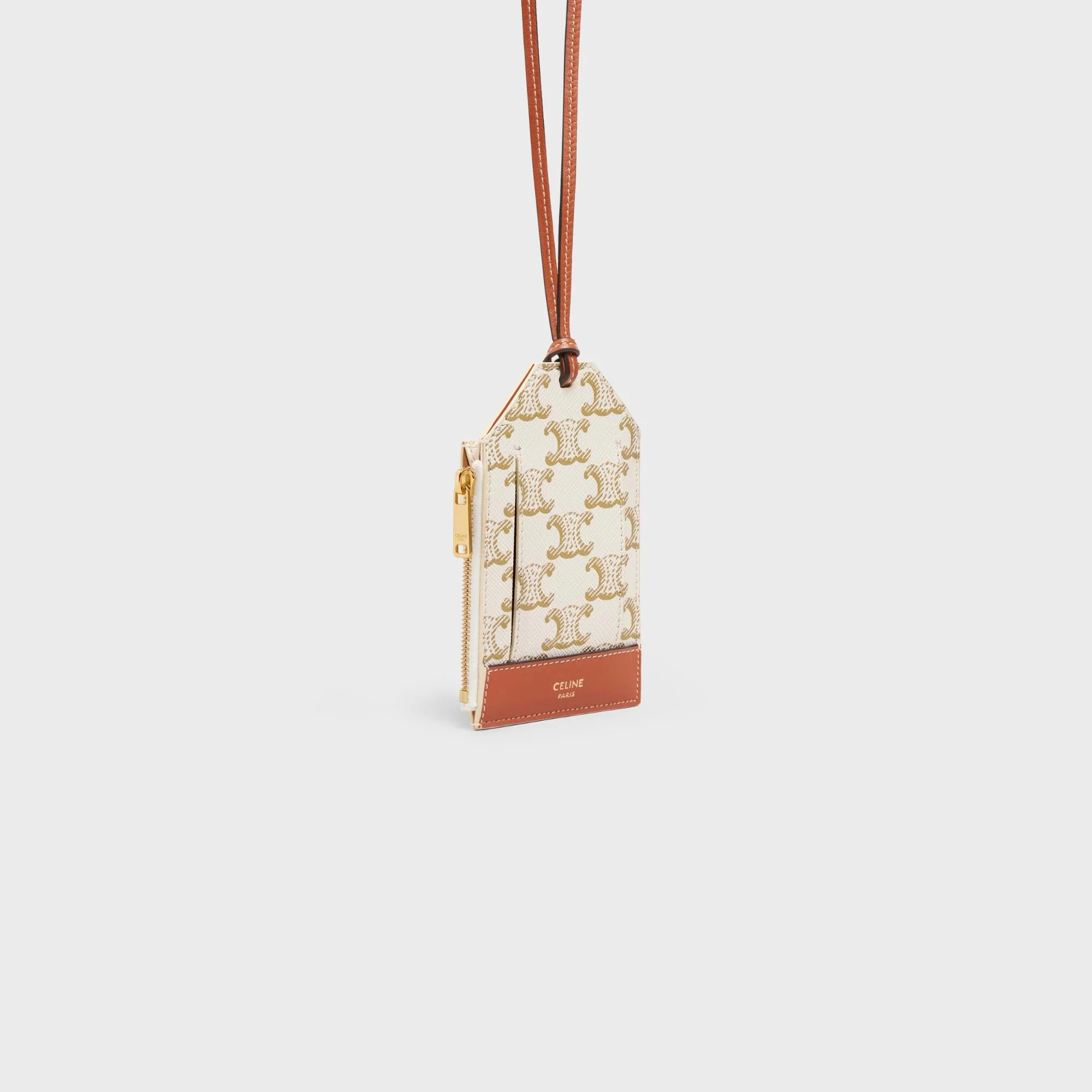 Card Holder Necklace - White/Tan - Image 11
