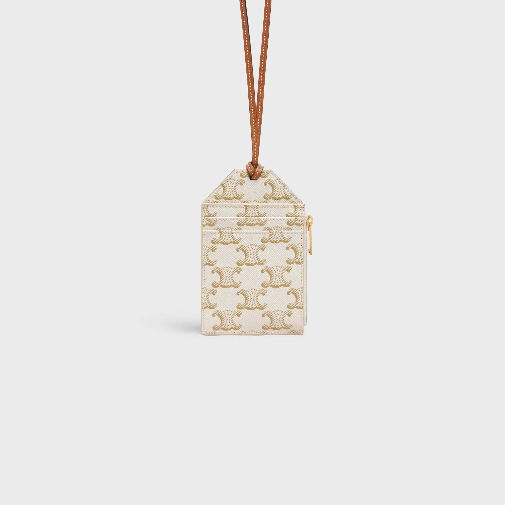 Card Holder Necklace - White/Tan - Image 12