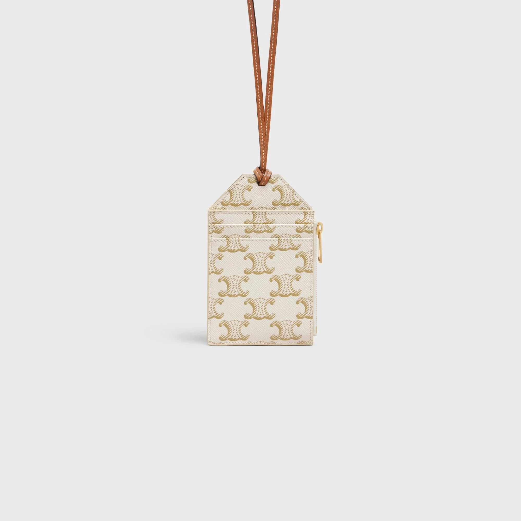 Card Holder Necklace - White/Tan - Image 6