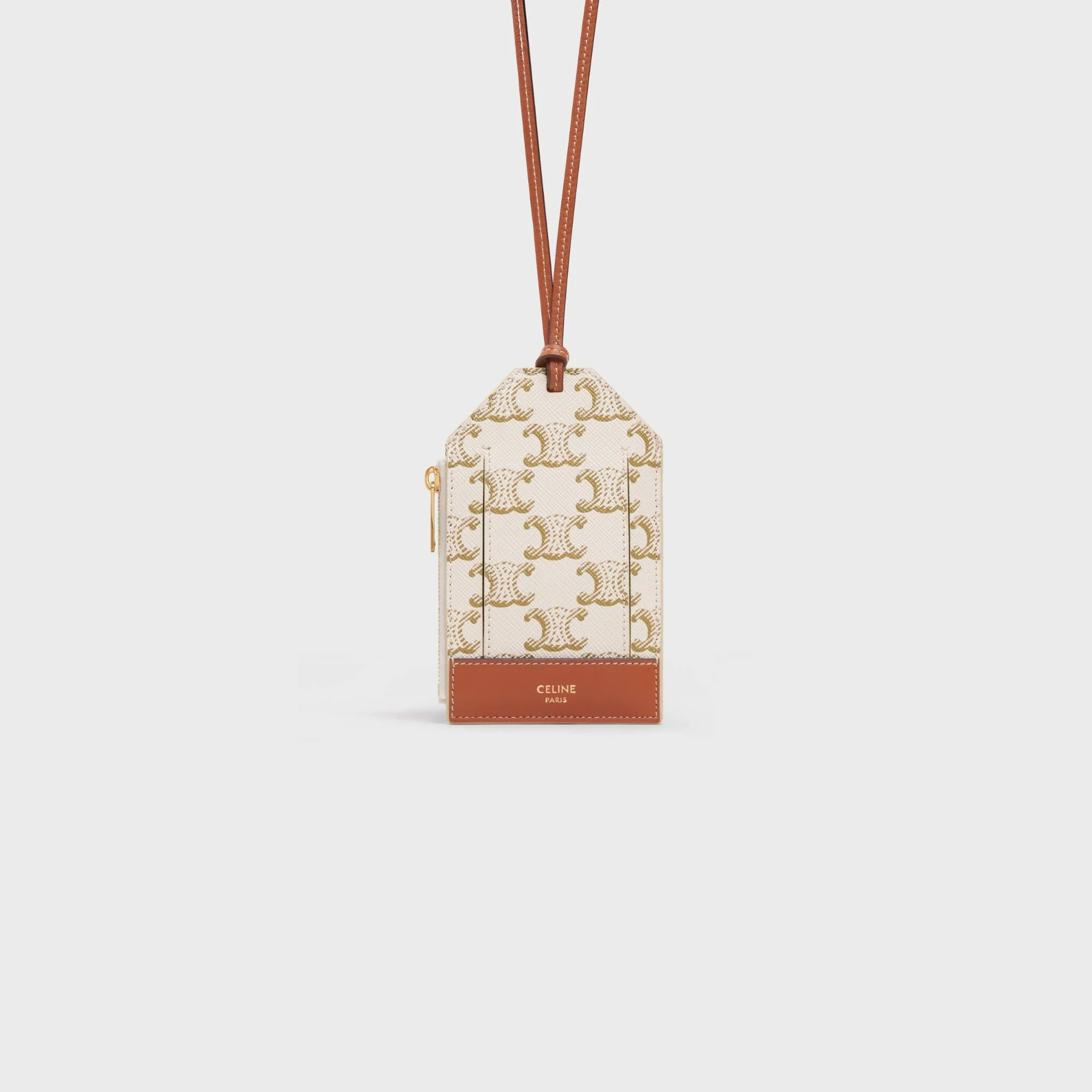 Card Holder Necklace - White/Tan - Image 8