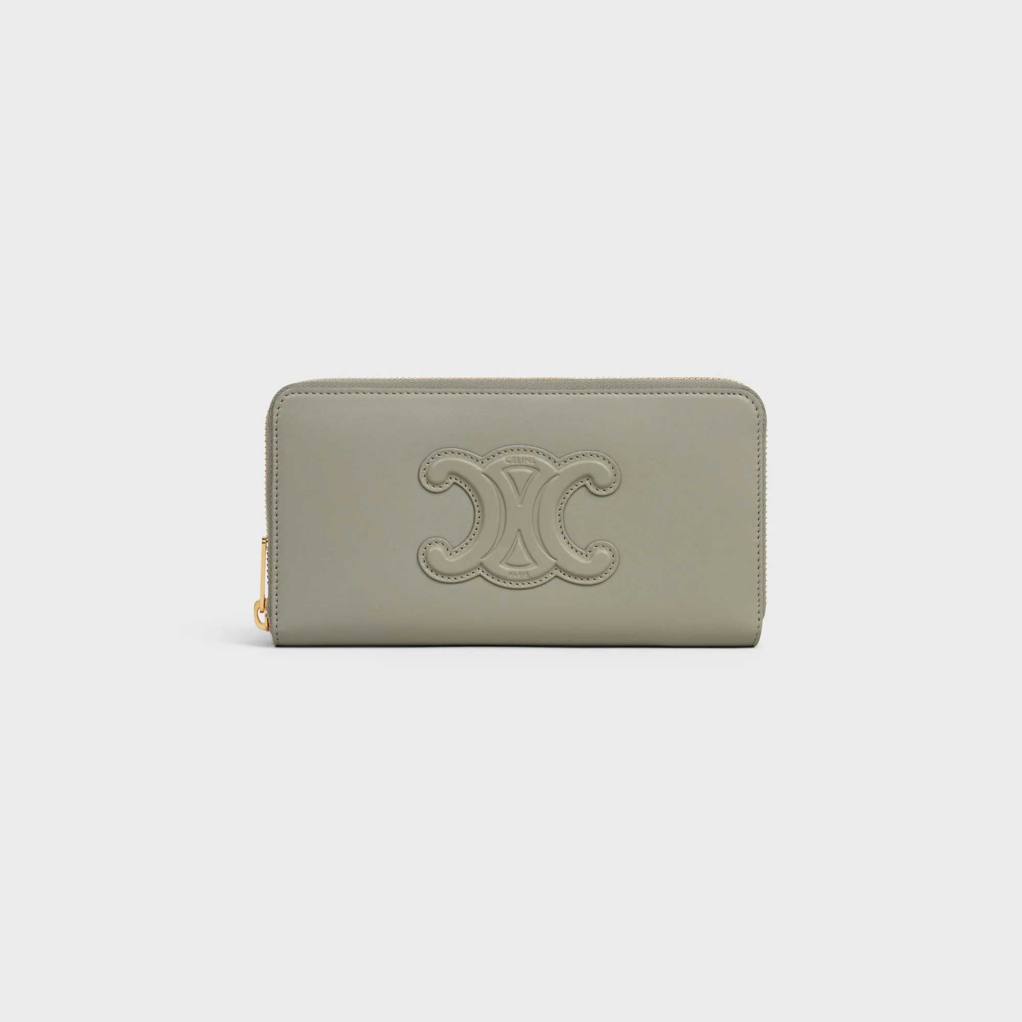 Large Zipped Wallet - Green Clay