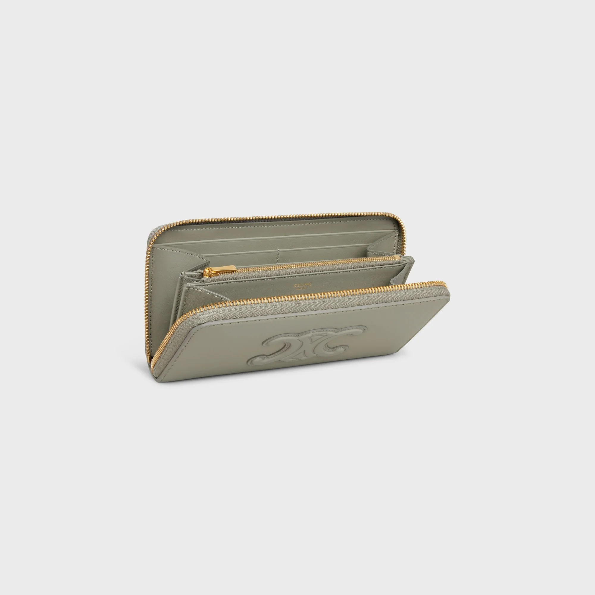 Large Zipped Wallet - Green Clay - Image 4