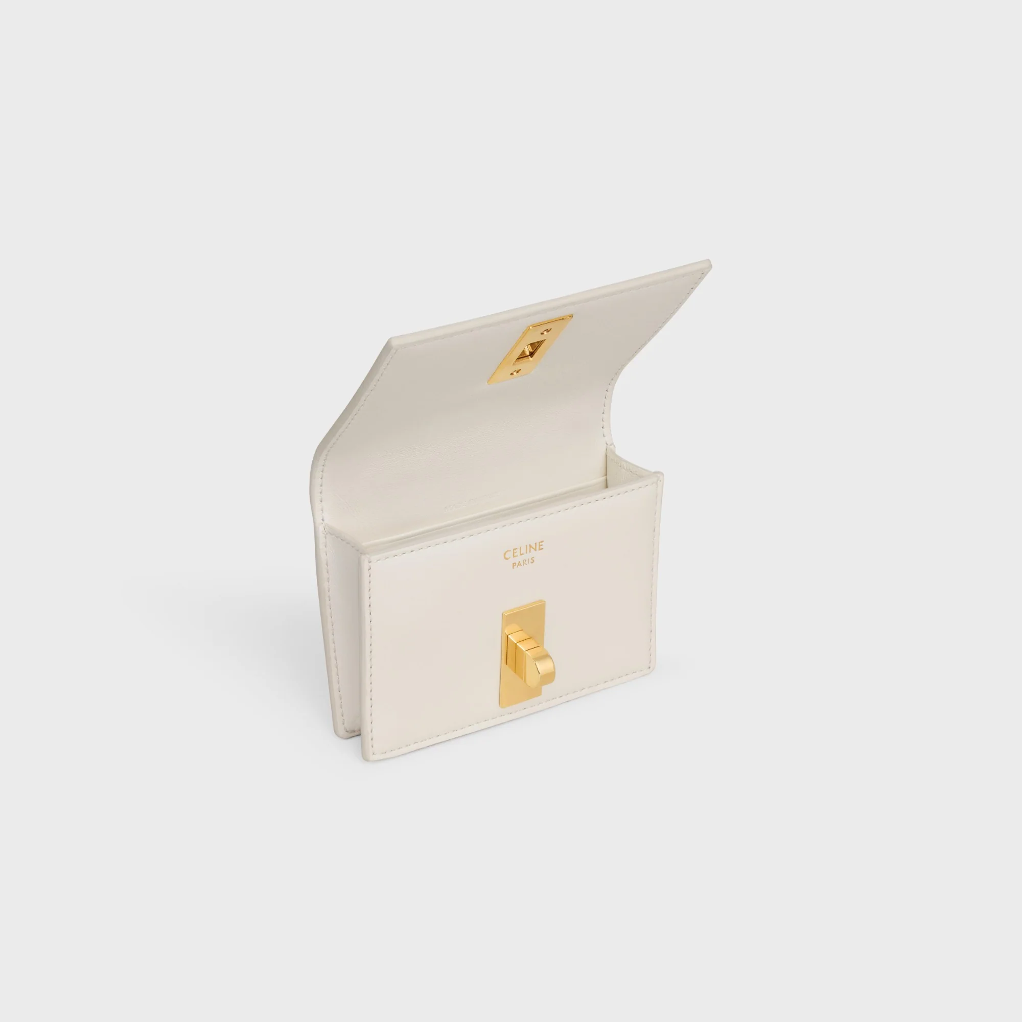 Card Holder With Flap - White Cotton - Image 4