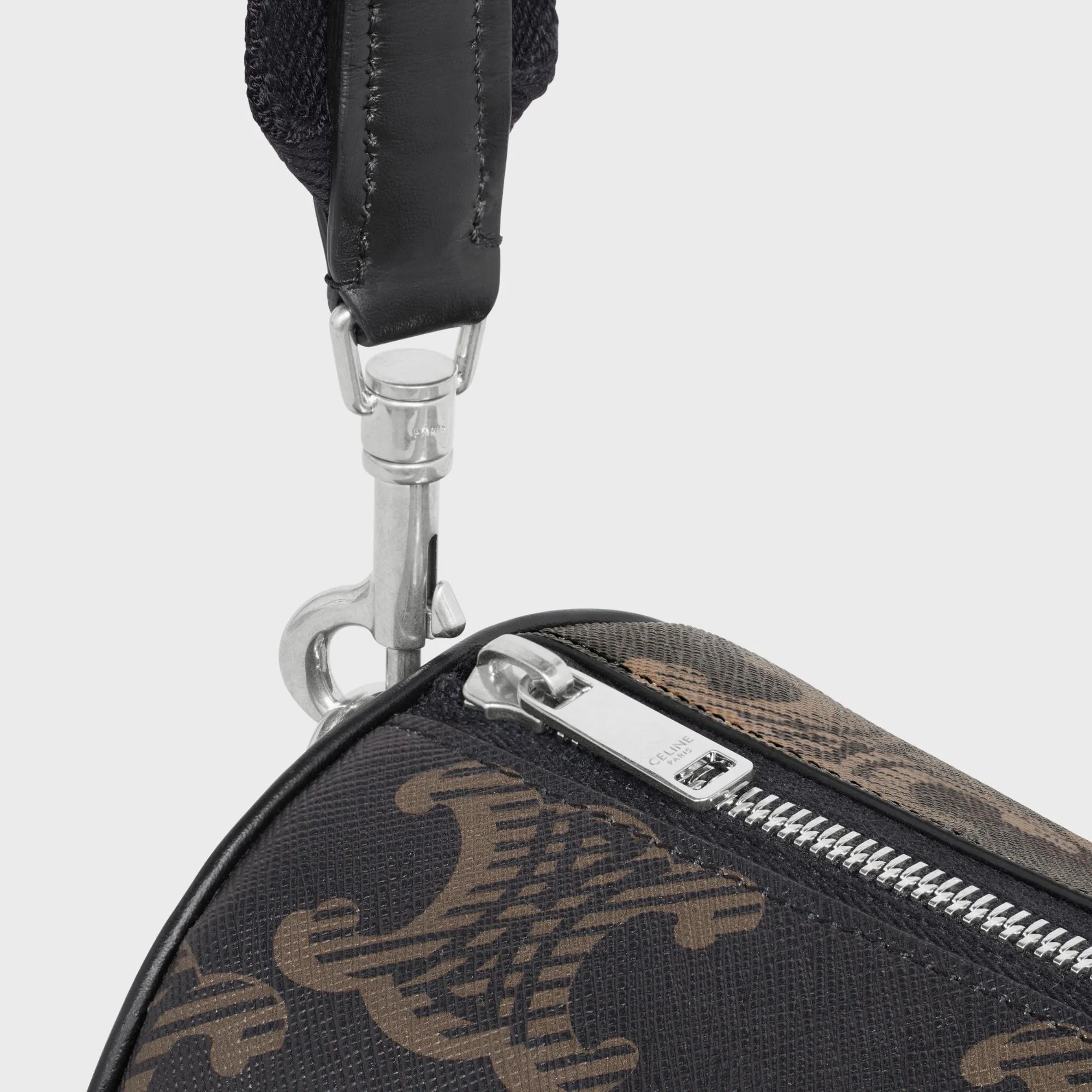 Triomphe Canvas Cylinder Bag - Black - Image 4