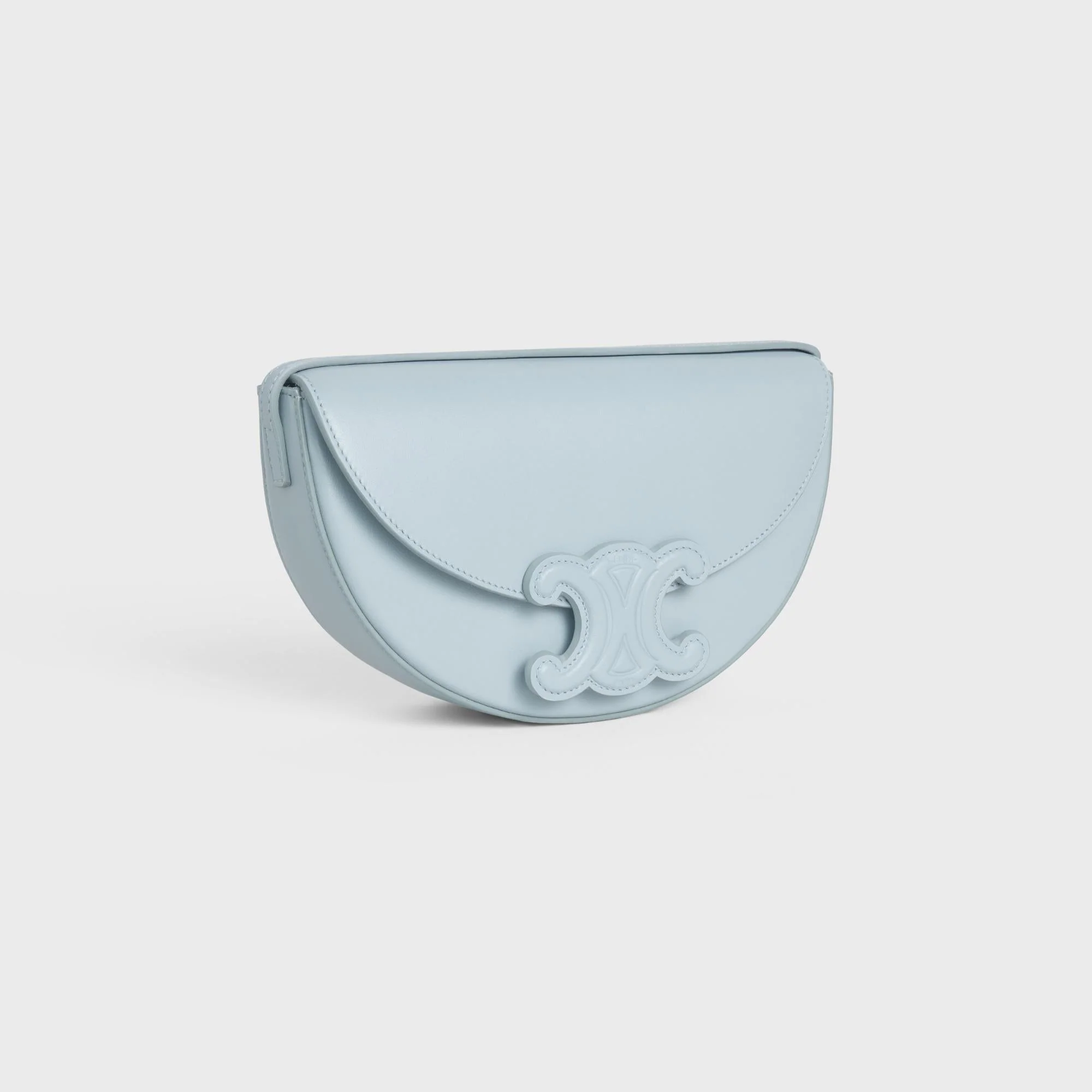 Triomphe Leather Messenger Bag - Ice Blue - Image 4