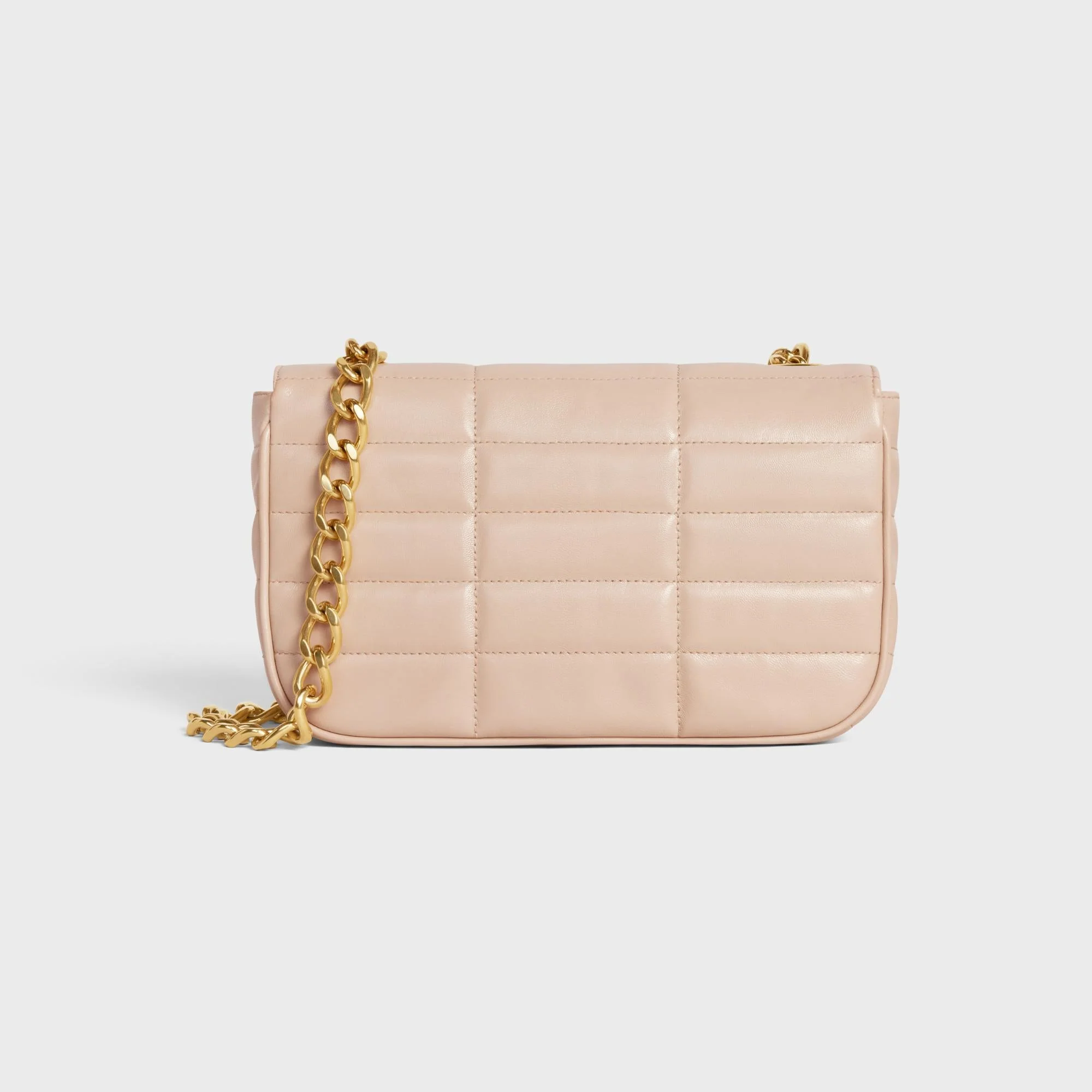 Celine Monochrome Quilted Chain Shoulder Bag - Nude - Image 3