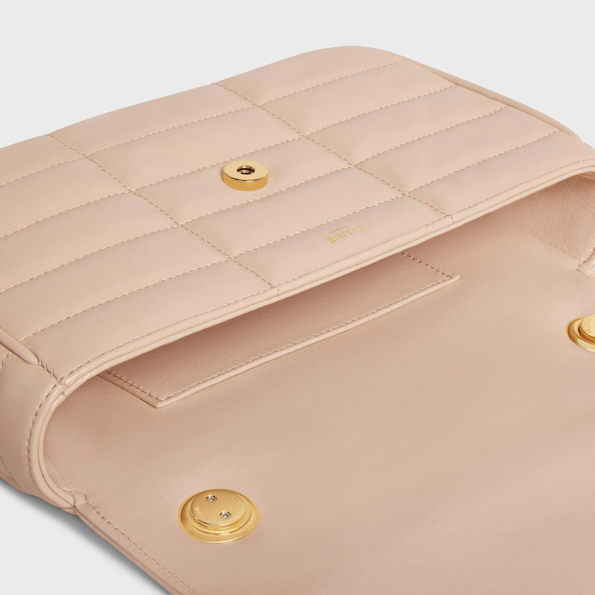 Celine Monochrome Quilted Chain Shoulder Bag - Nude - Image 5