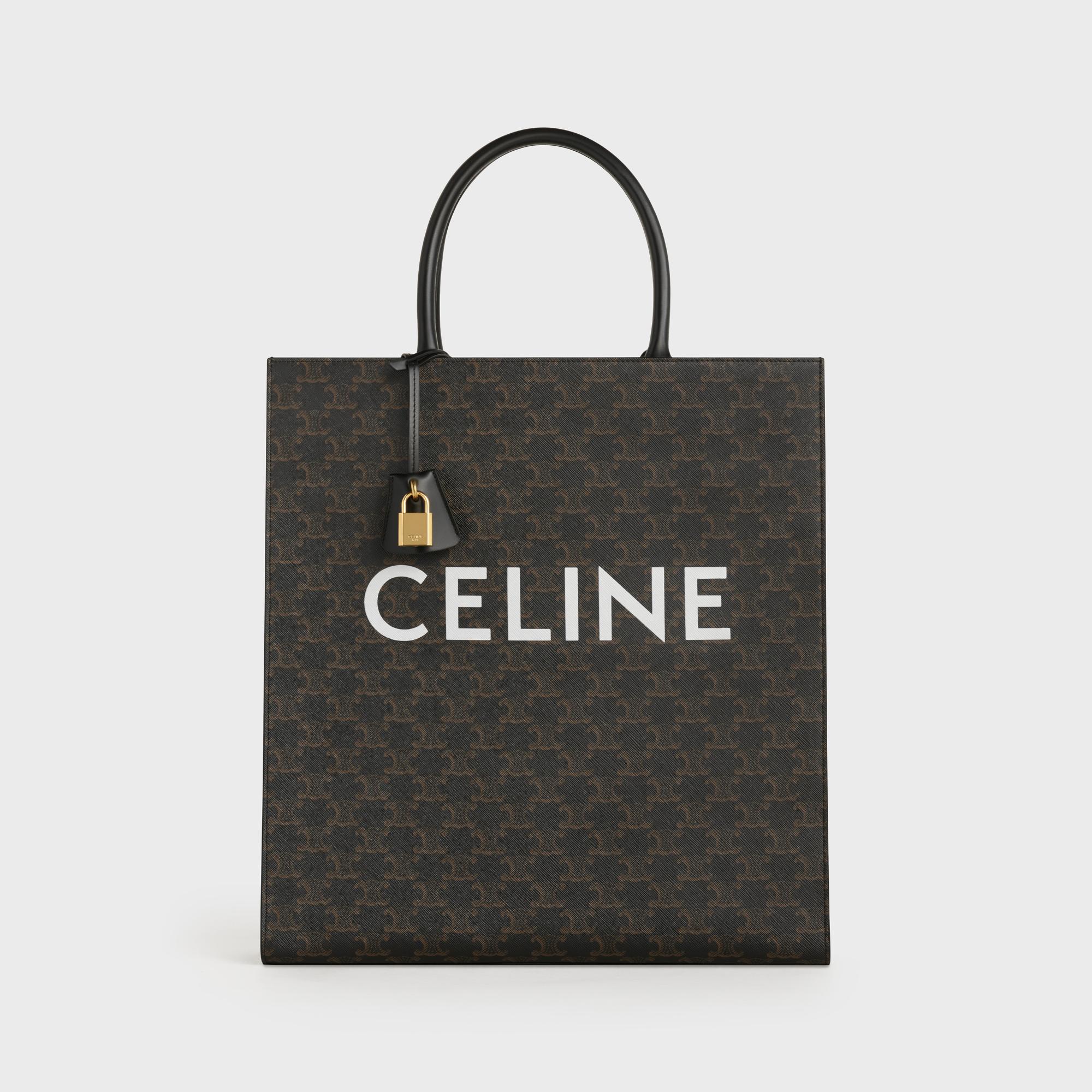 Triomphe Canvas Vertical Tote - Black