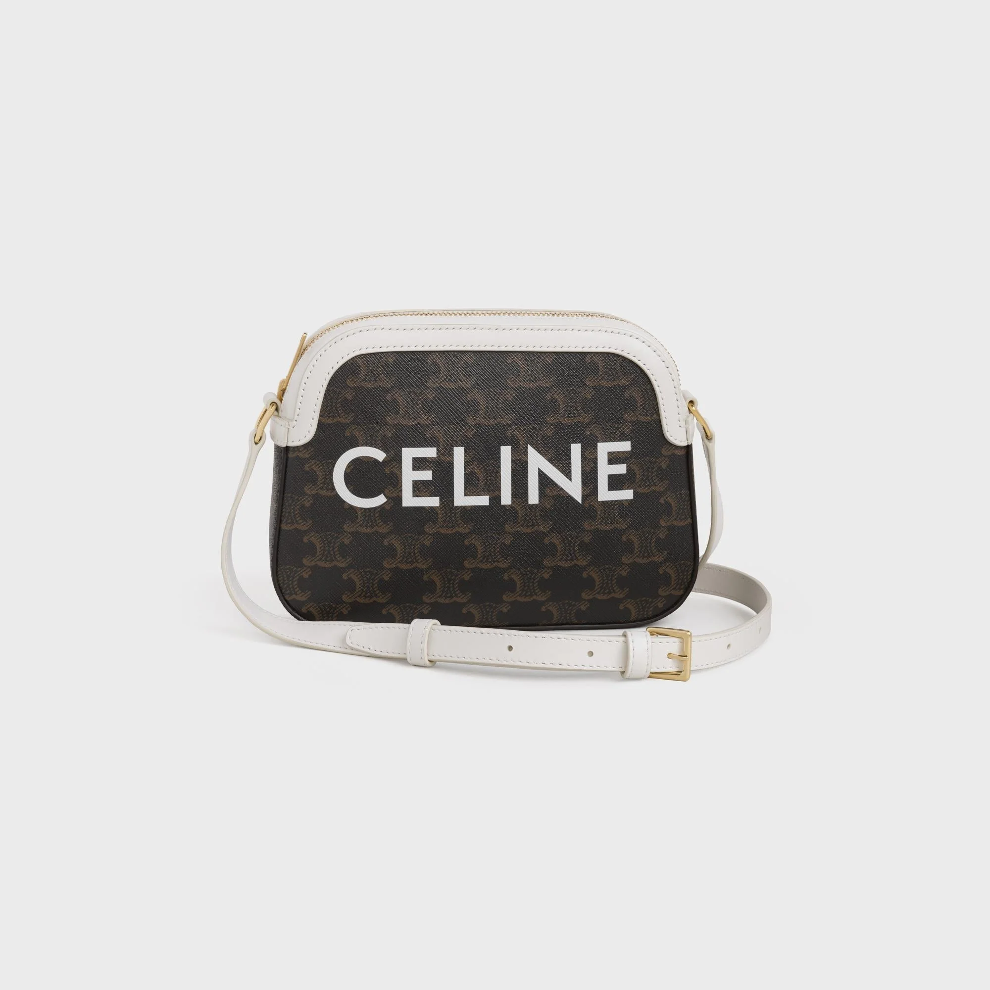 Triomphe Canvas Small Camera Bag - White