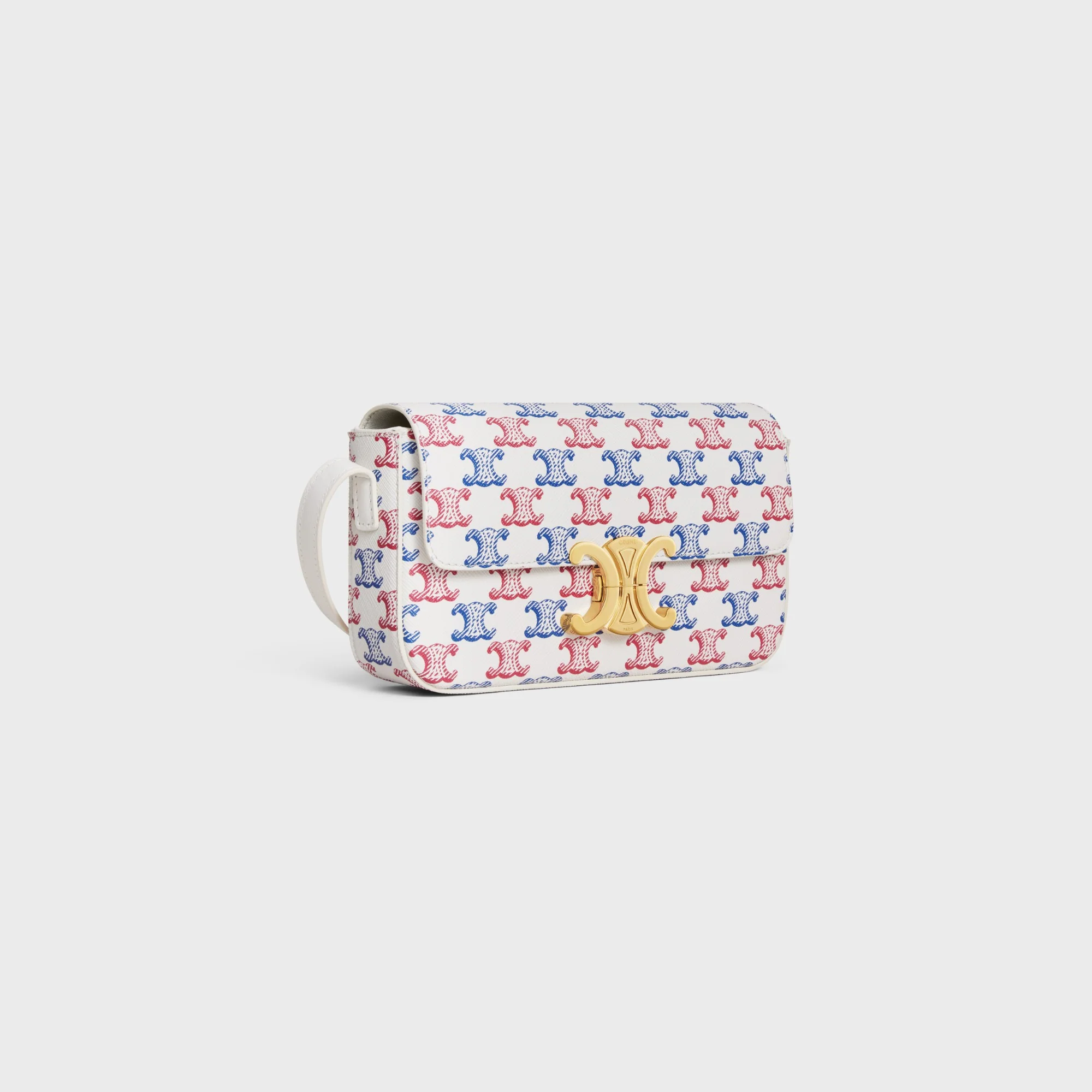 Triomphe Canvas Claude Shoulder Bag - Blue/Red - Image 2