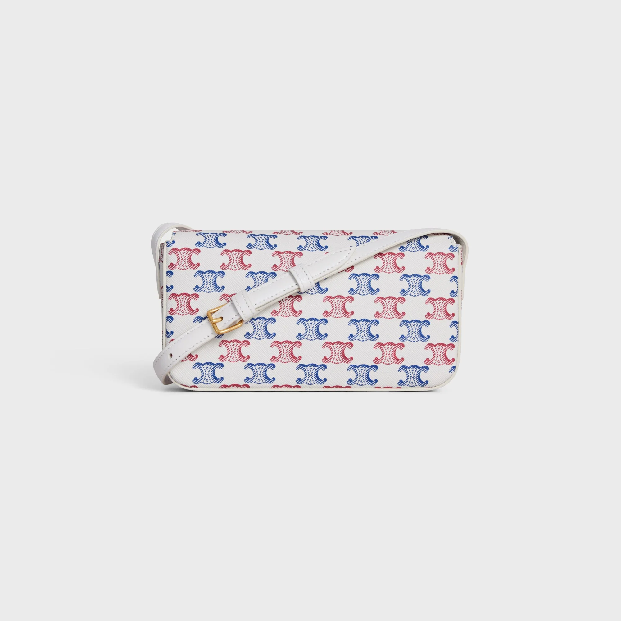 Triomphe Canvas Claude Shoulder Bag - Blue/Red - Image 3