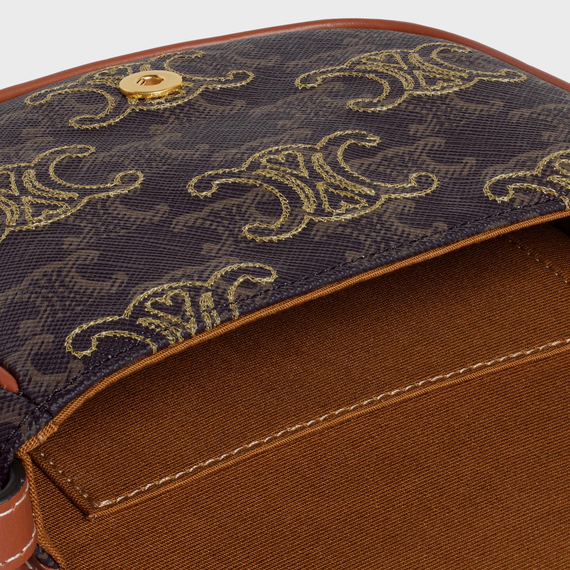 Triomphe Canvas Mini Messenger Bag - Tan - Image 3
