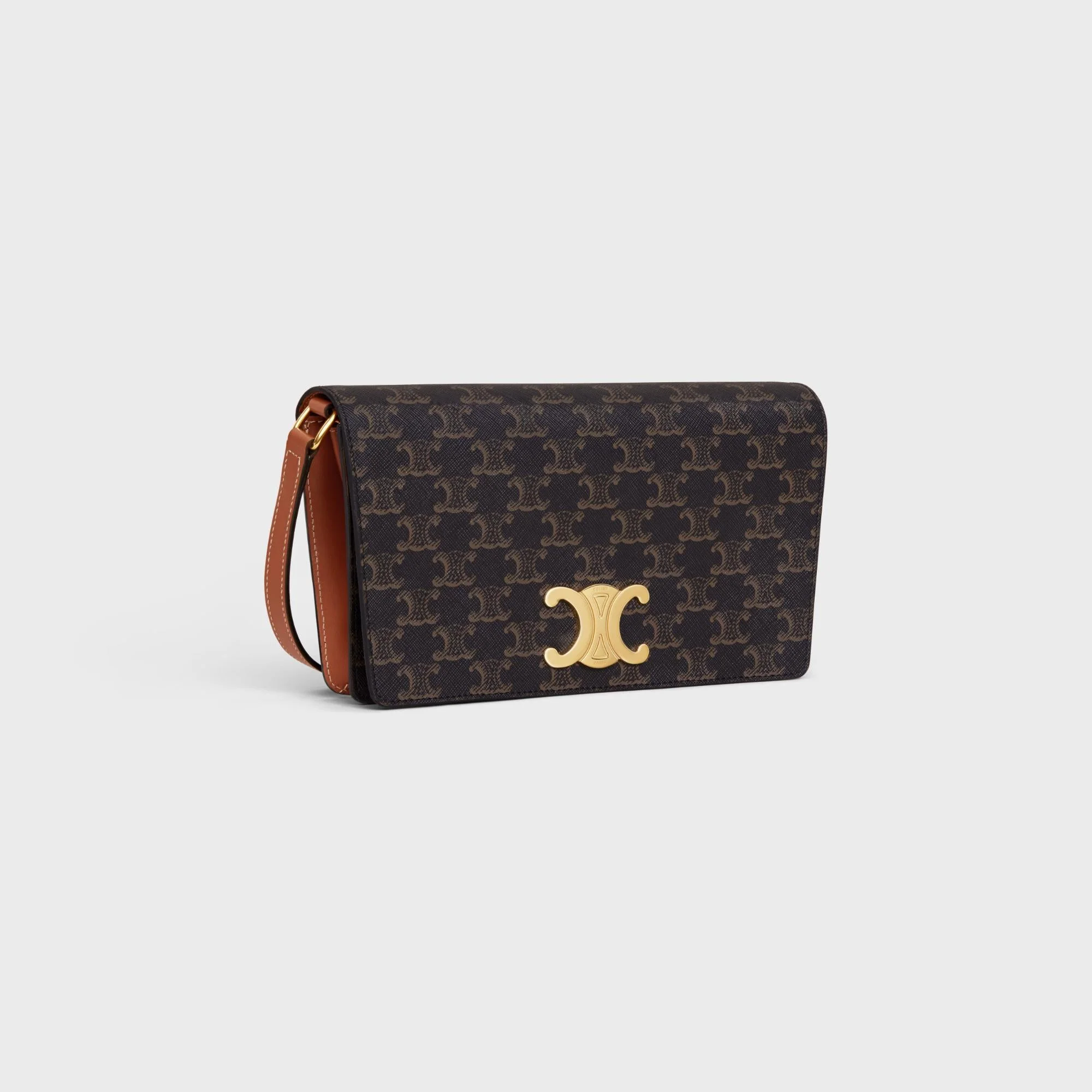 Triomphe Canvas Shoulder Bag Trapeze - Tan - Image 2
