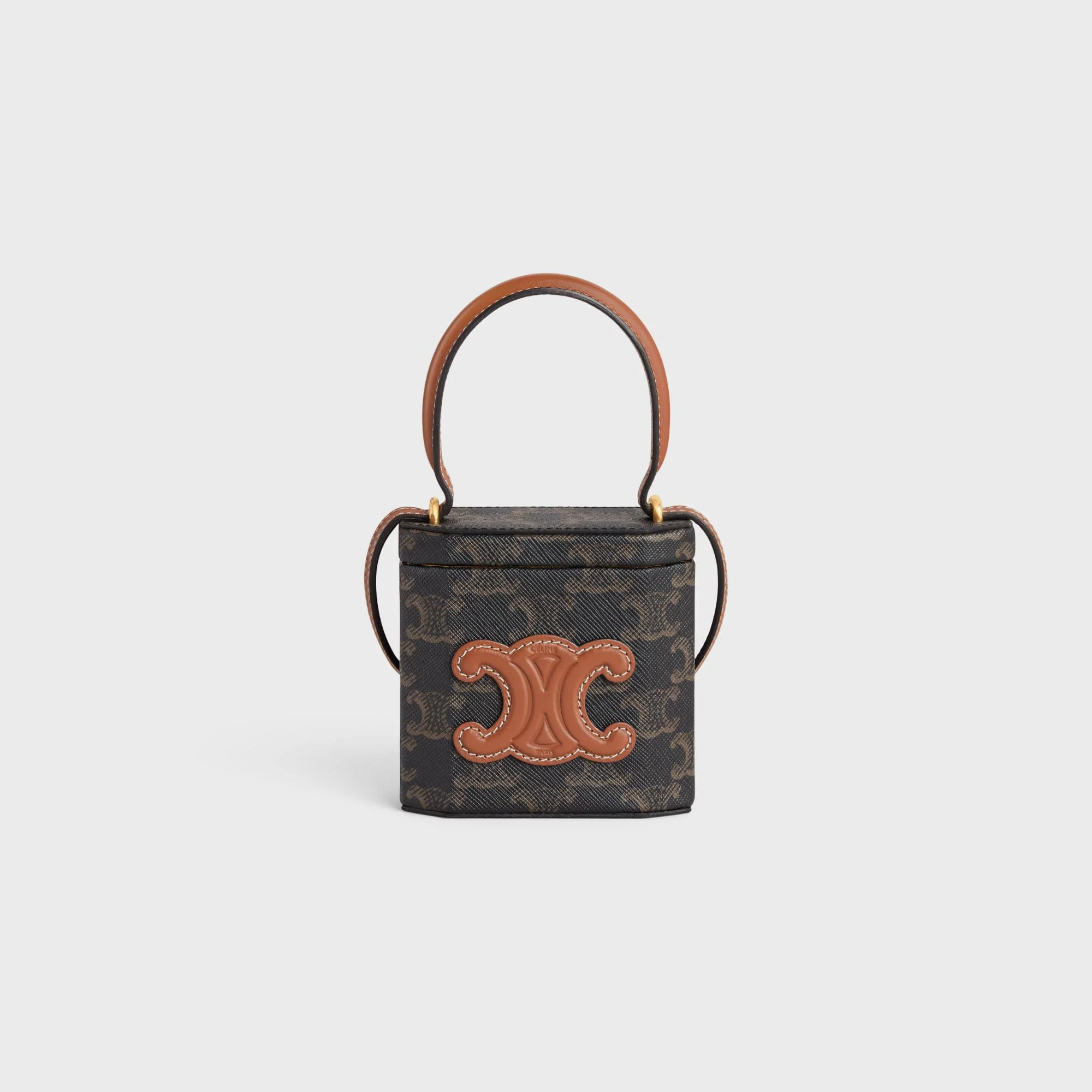 Triomphe Canvas Lock Bag - Tan