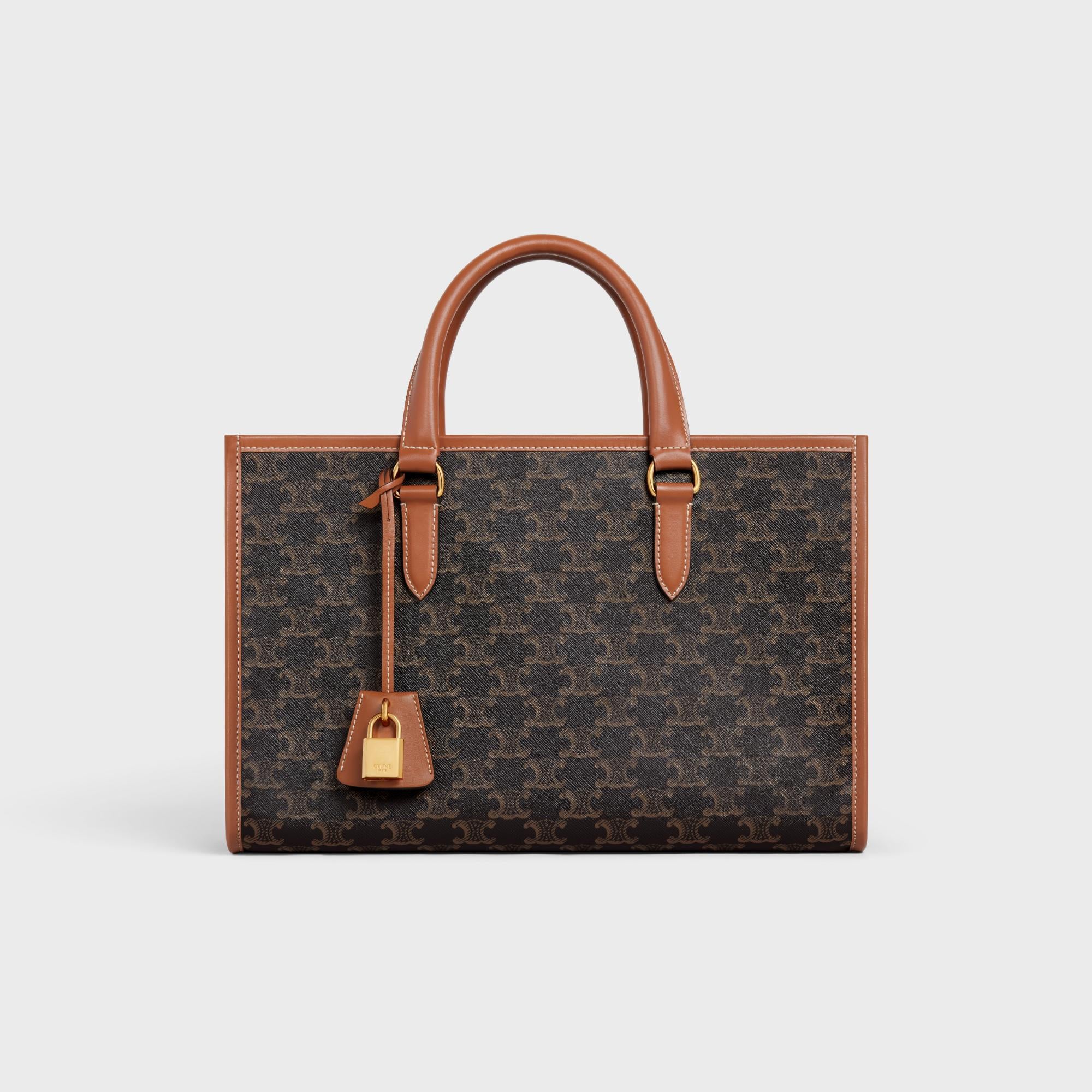 Triomphe Canvas Mini Horizontal Tote - Tan