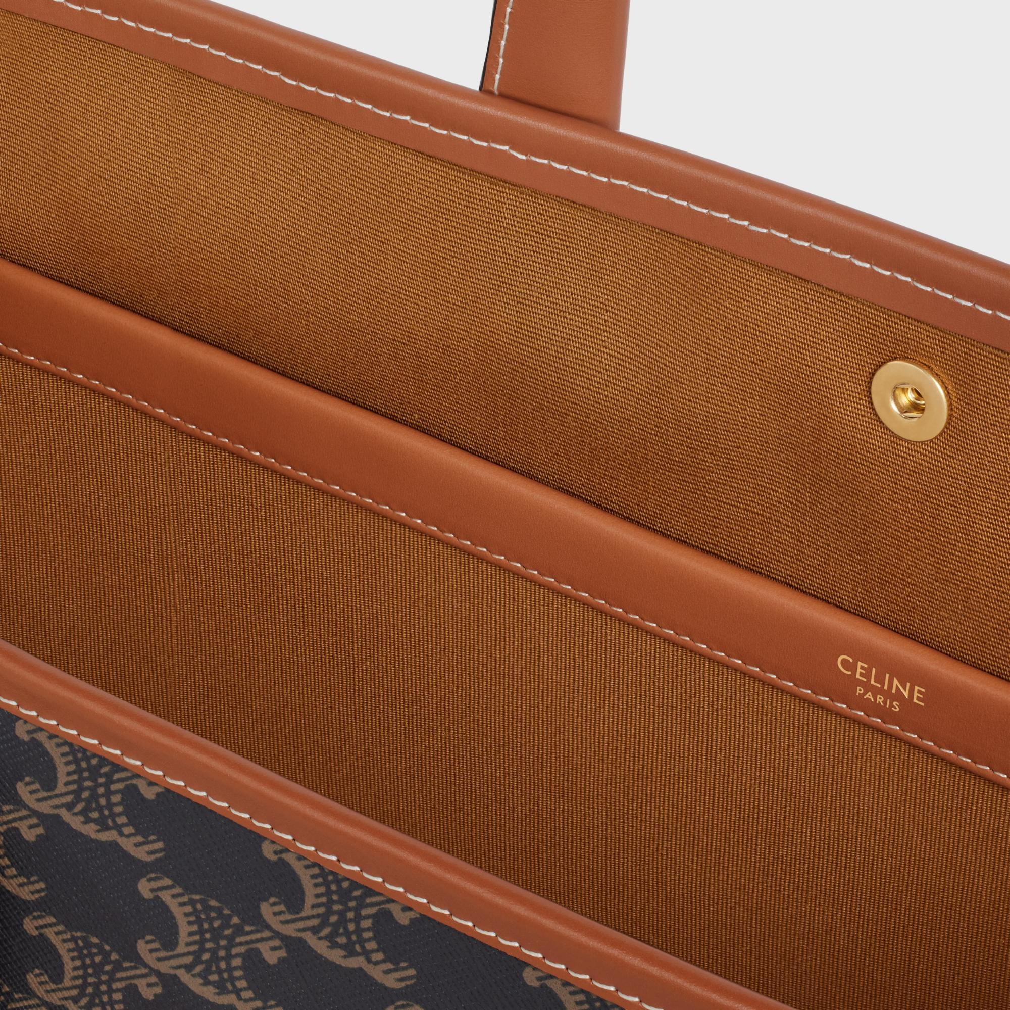 Triomphe Canvas Mini Horizontal Tote - Tan - Image 4