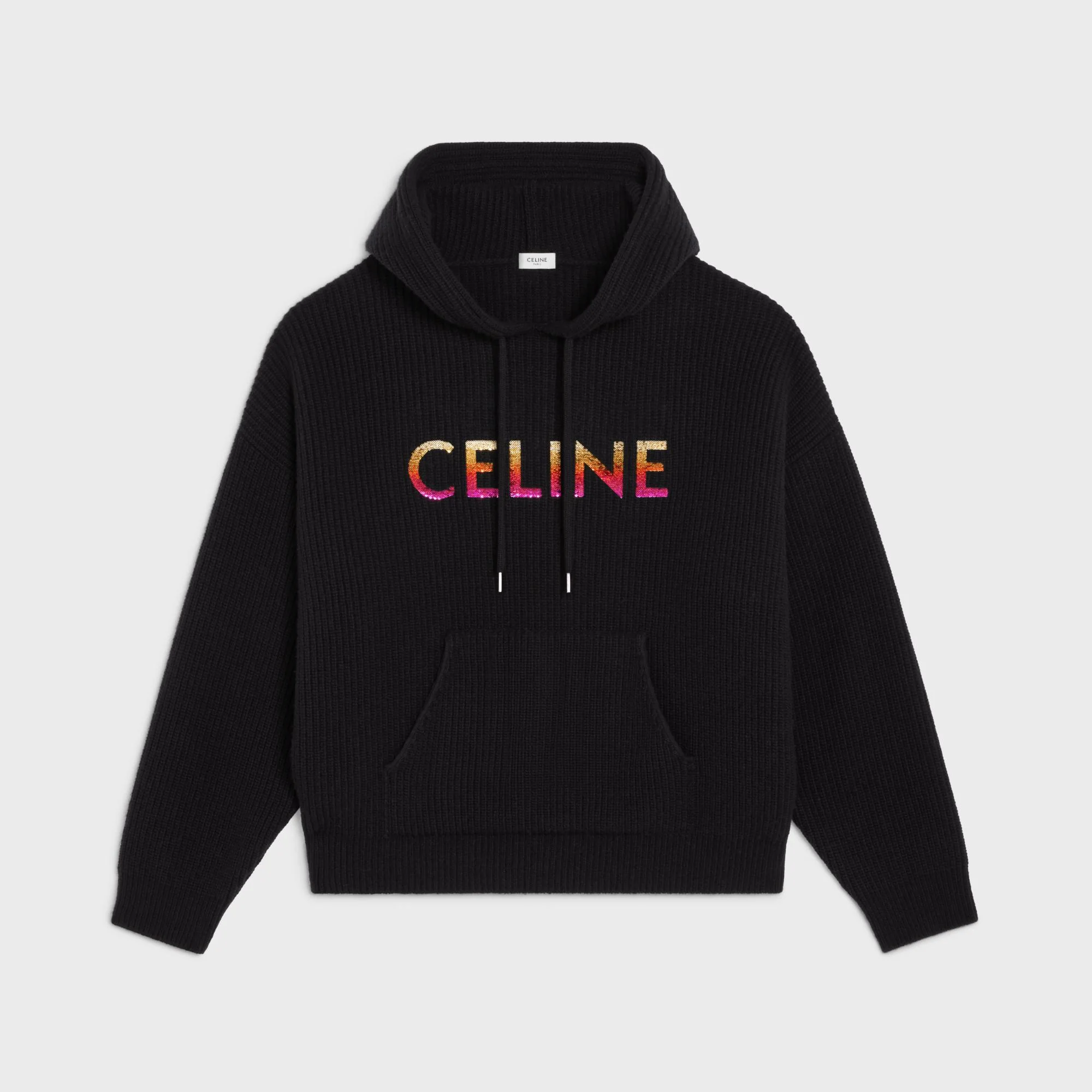 Kangaroo Pocket Hooded Sweater - Black