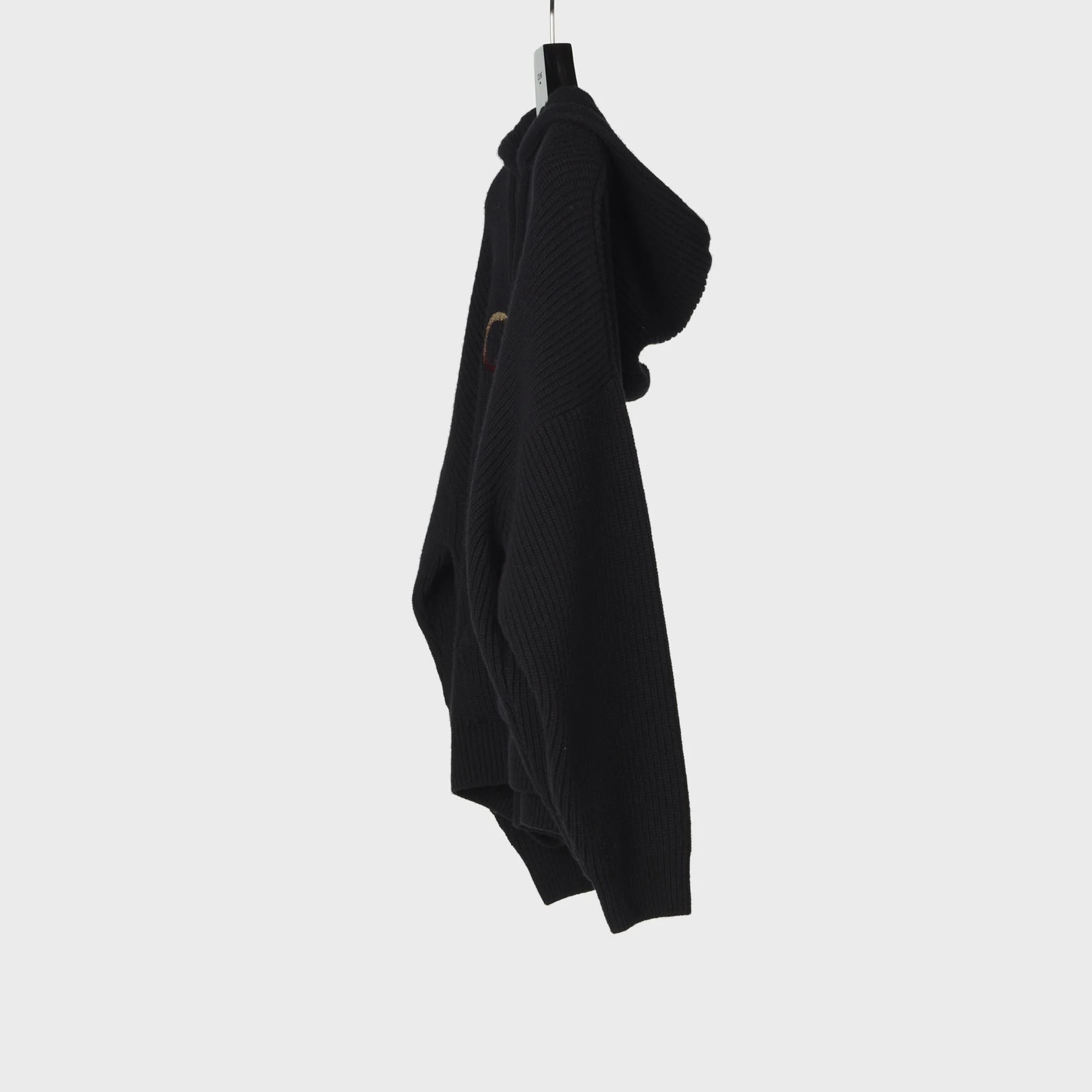 Kangaroo Pocket Hooded Sweater - Black - Image 3