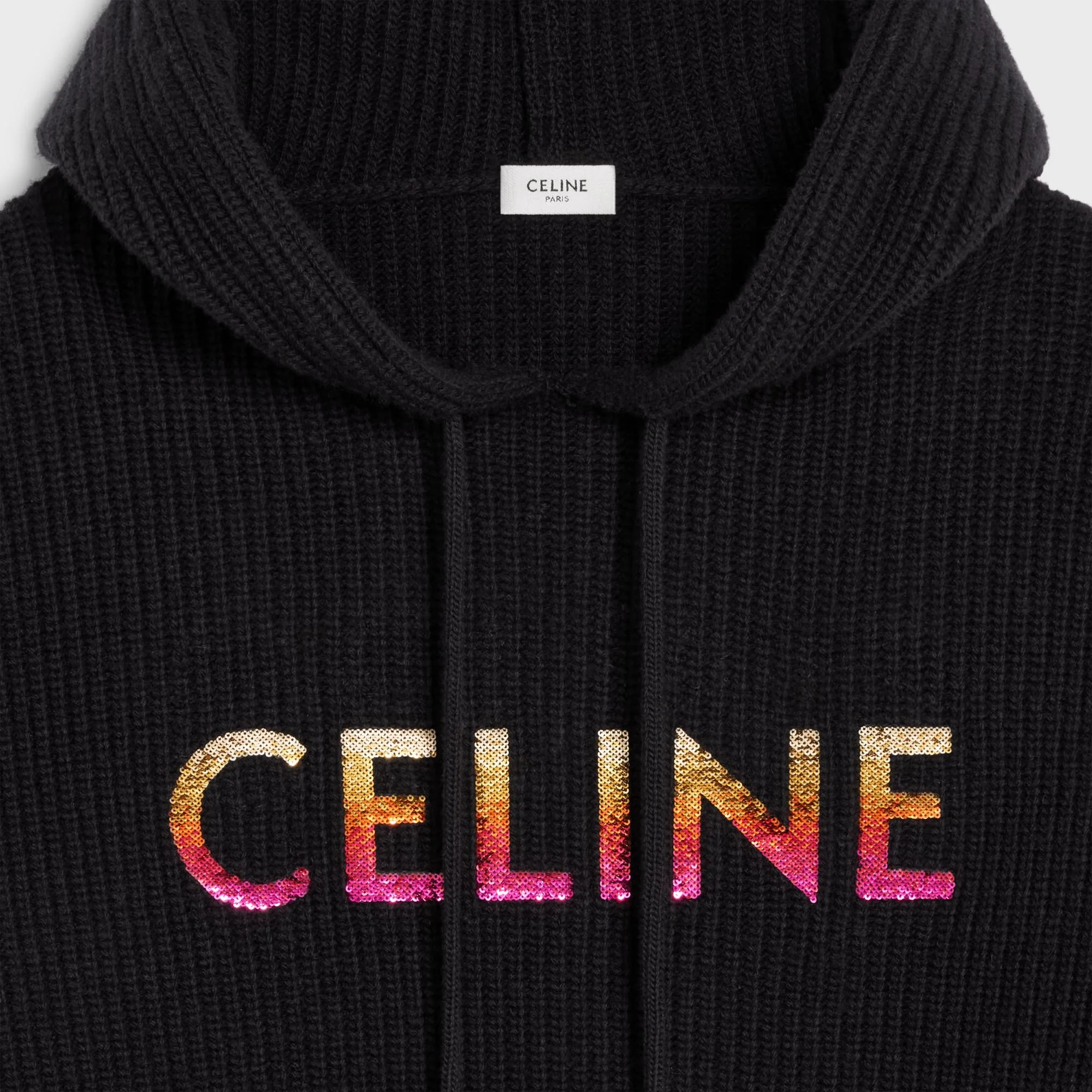 Kangaroo Pocket Hooded Sweater - Black - Image 4