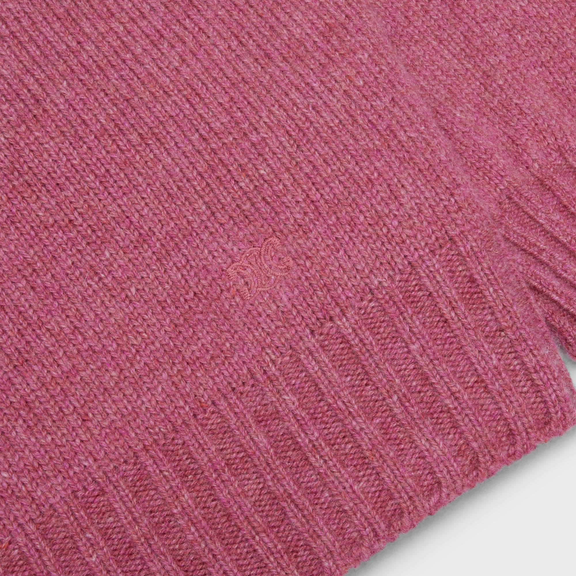 Boxy Cropped High Collar Sweater - Dark Pink - Image 3
