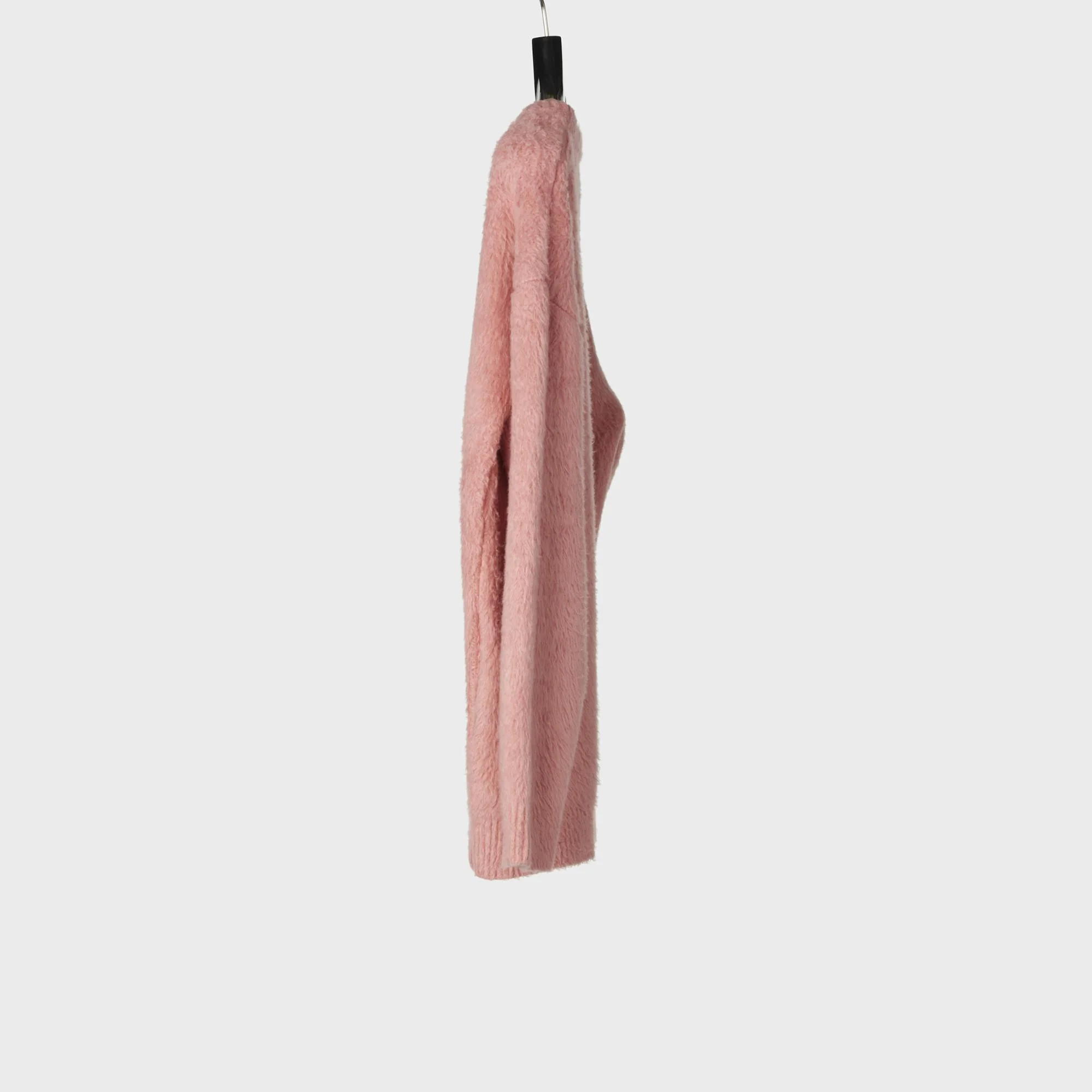 Oversized Round Neck Sweater - Bright Pink - Image 2