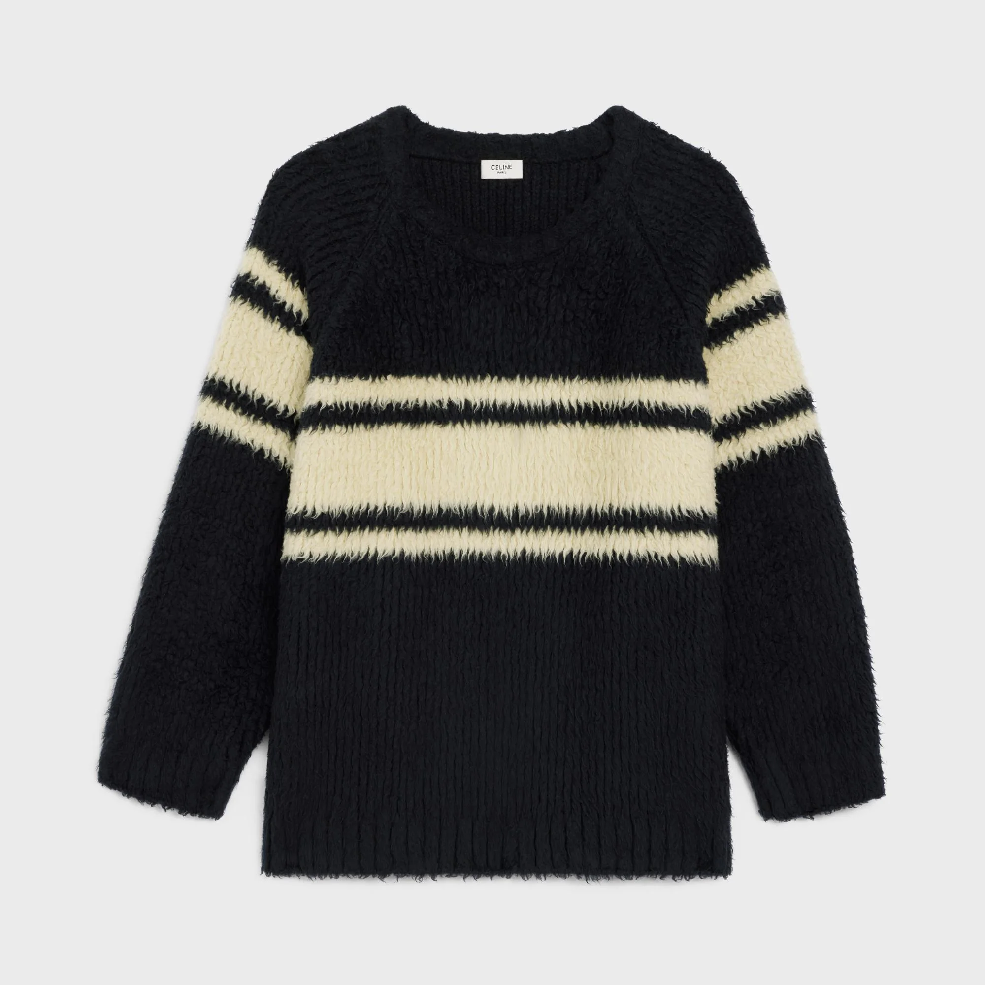 Oversized Round Neck Sweater - Black