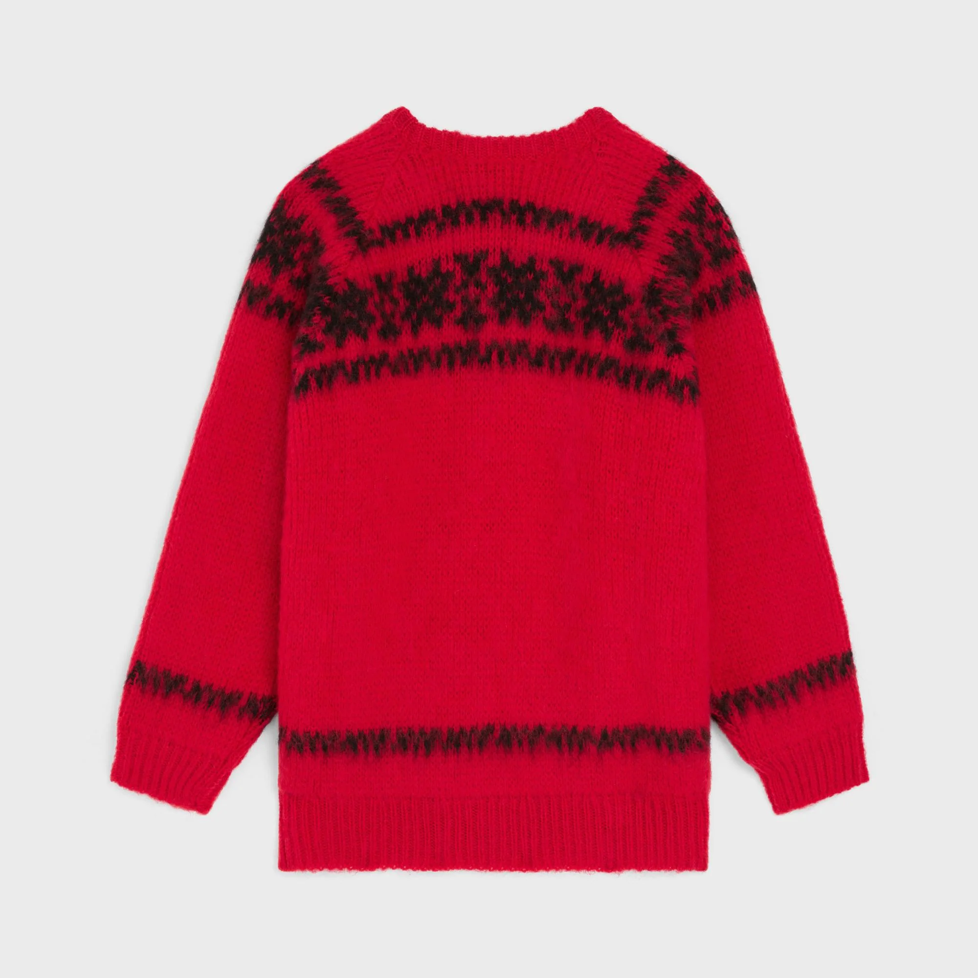 Boxy Round Neck Sweater - Red/Black - Image 2