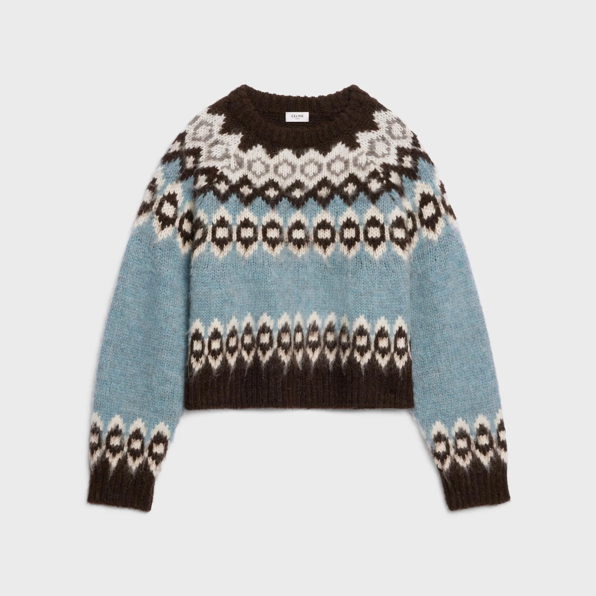 Boxy Round Neck Sweater - Blue