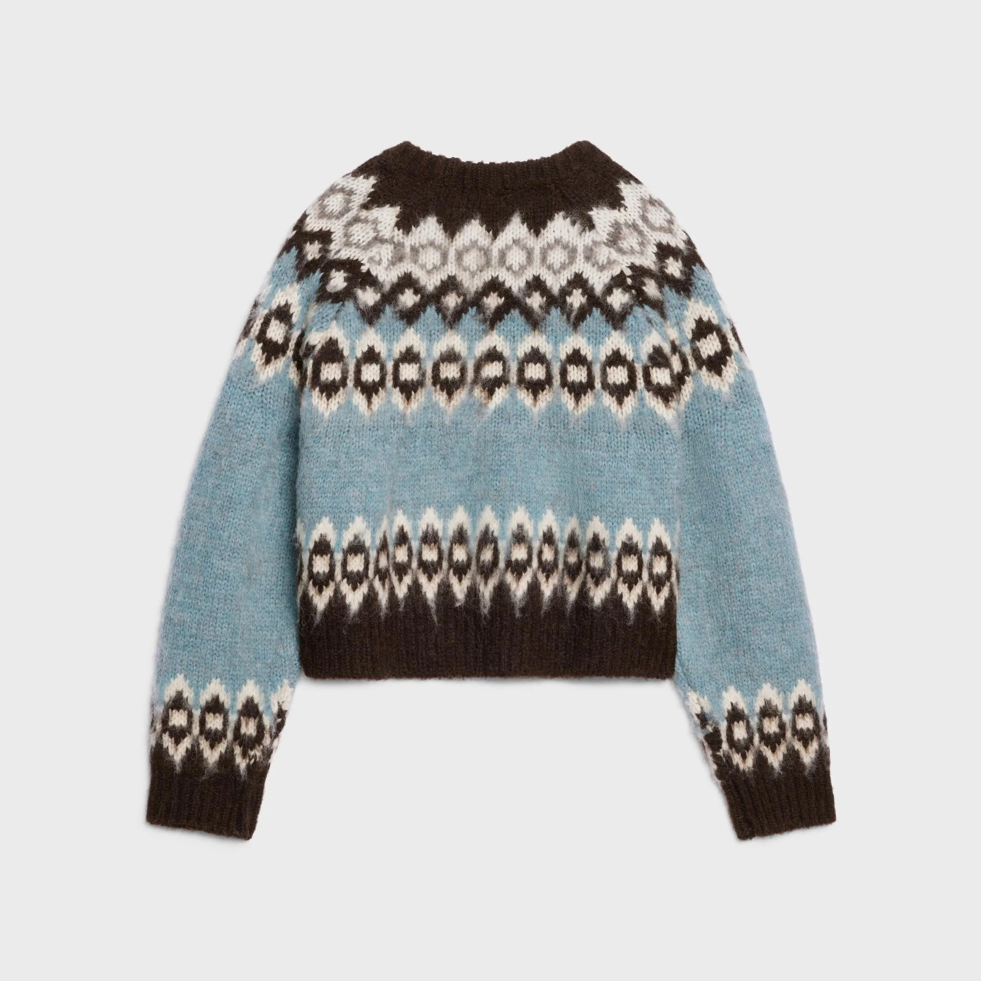 Boxy Round Neck Sweater - Blue - Image 2