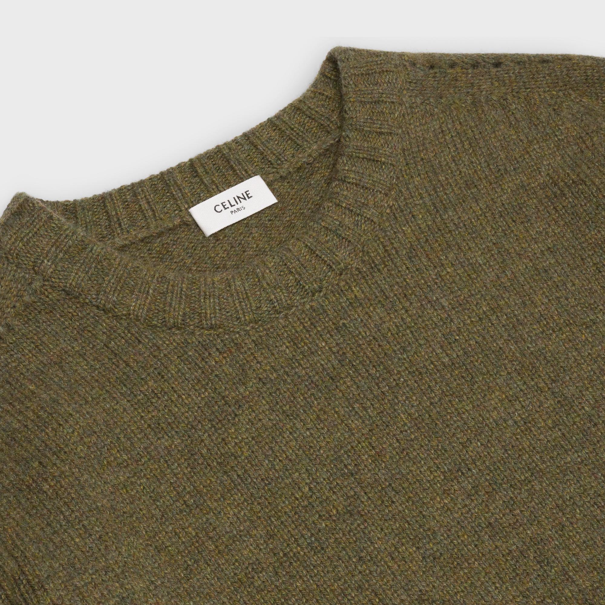Triomphe Boxy Round Neck Sweater - Khaki - Image 3