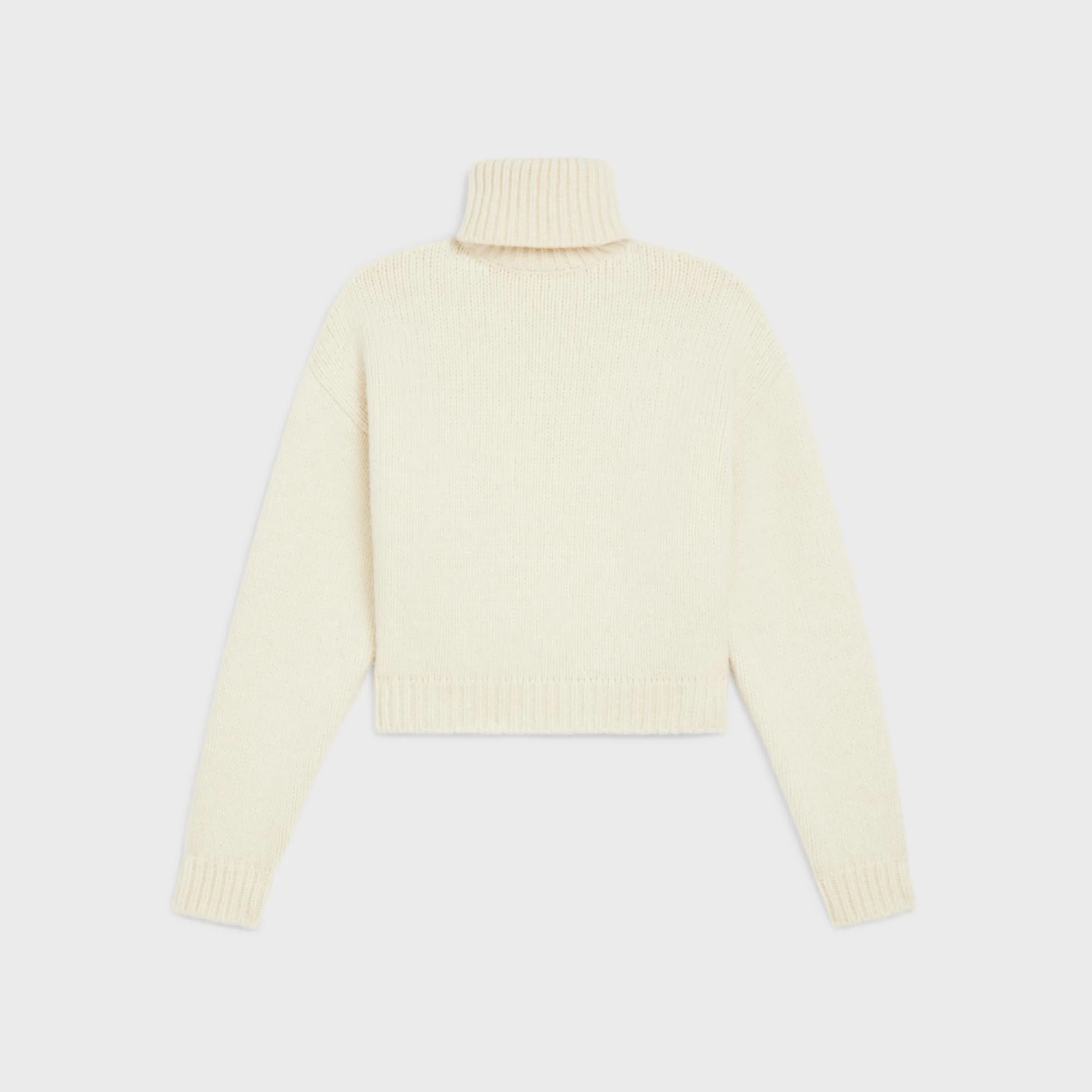 Triomphe Boxy Turtle Neck Sweater - Off White - Image 2