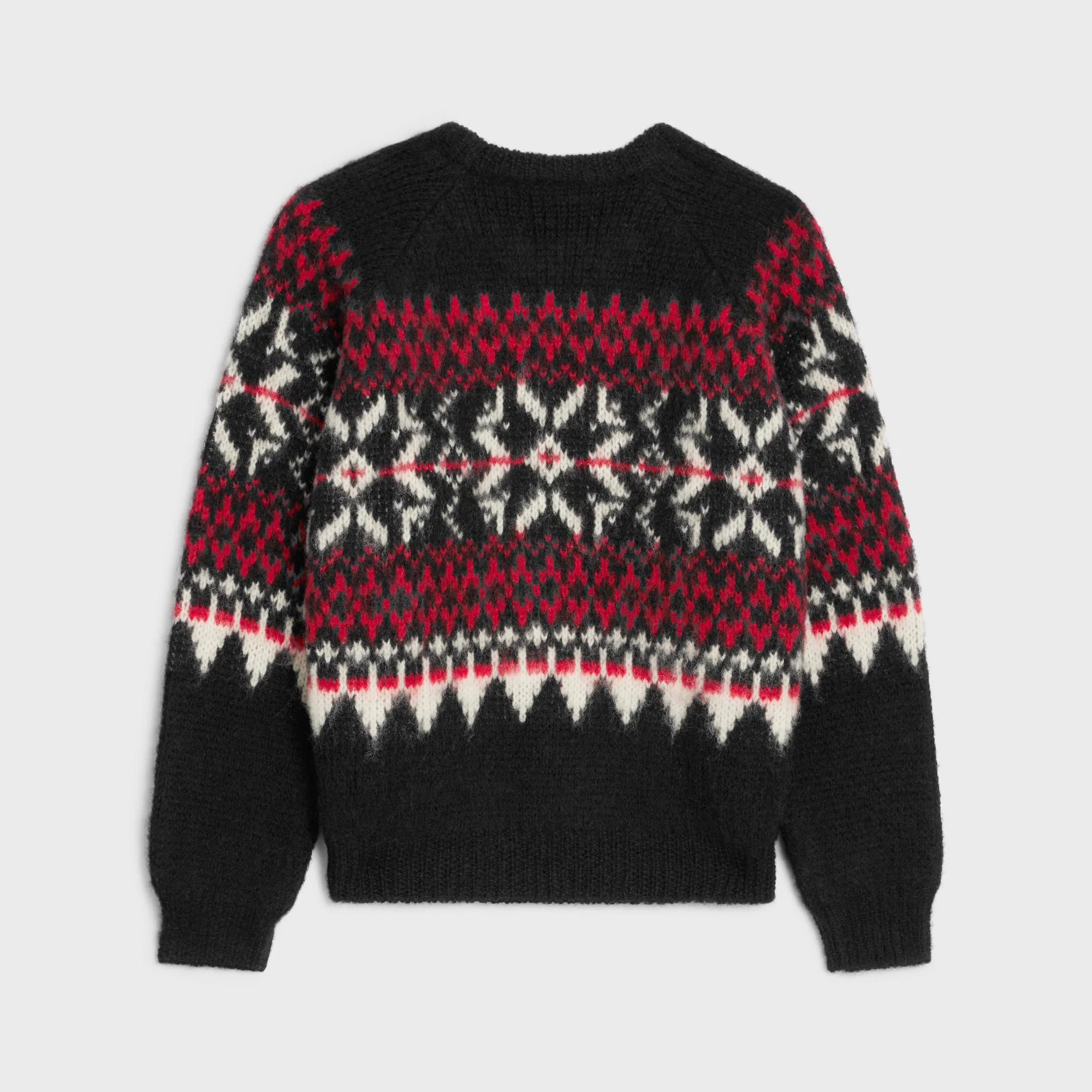 Celine Boxy Round Neck Sweater - Black/Red/Off White - Image 2