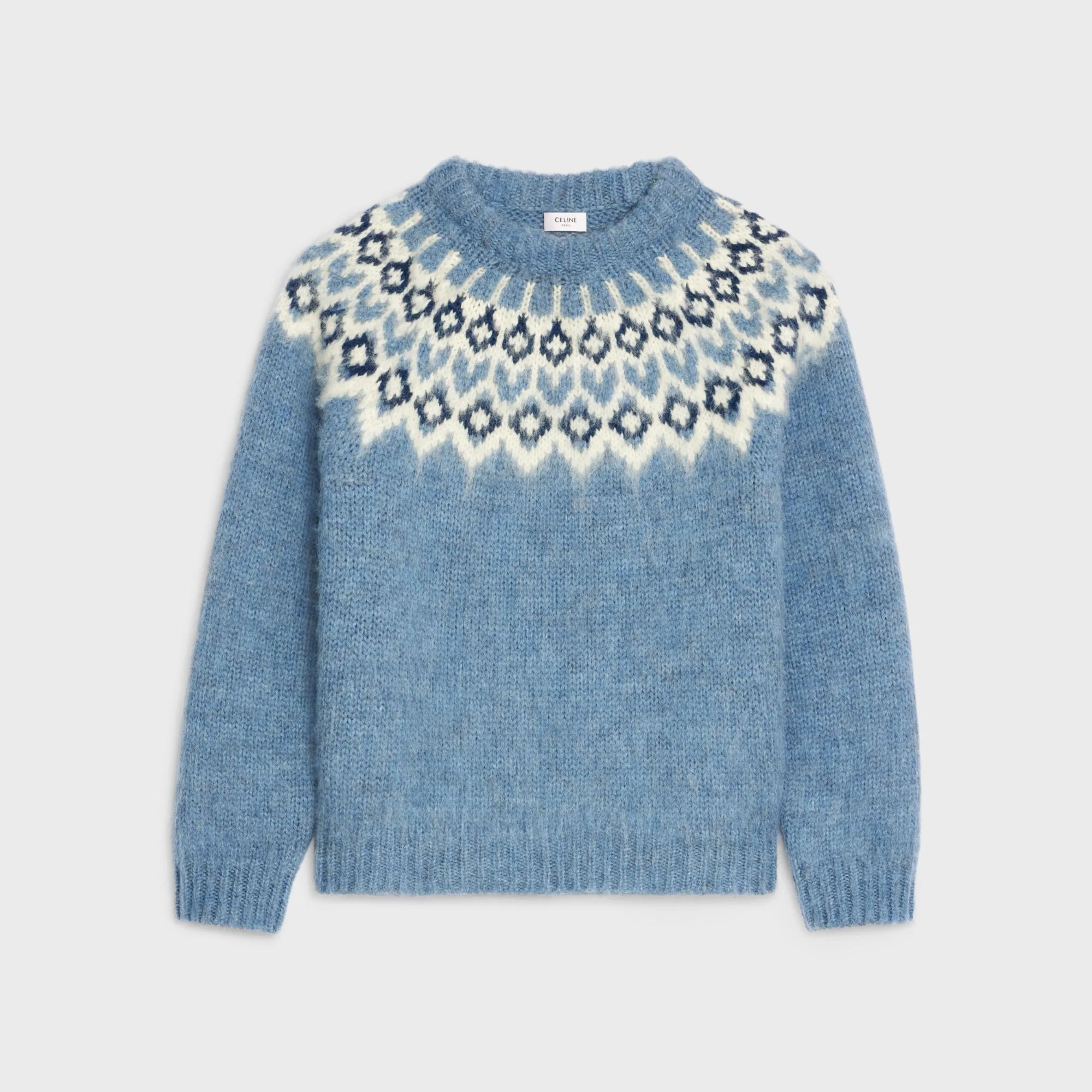 Boxy Round Neck Sweater - Blue