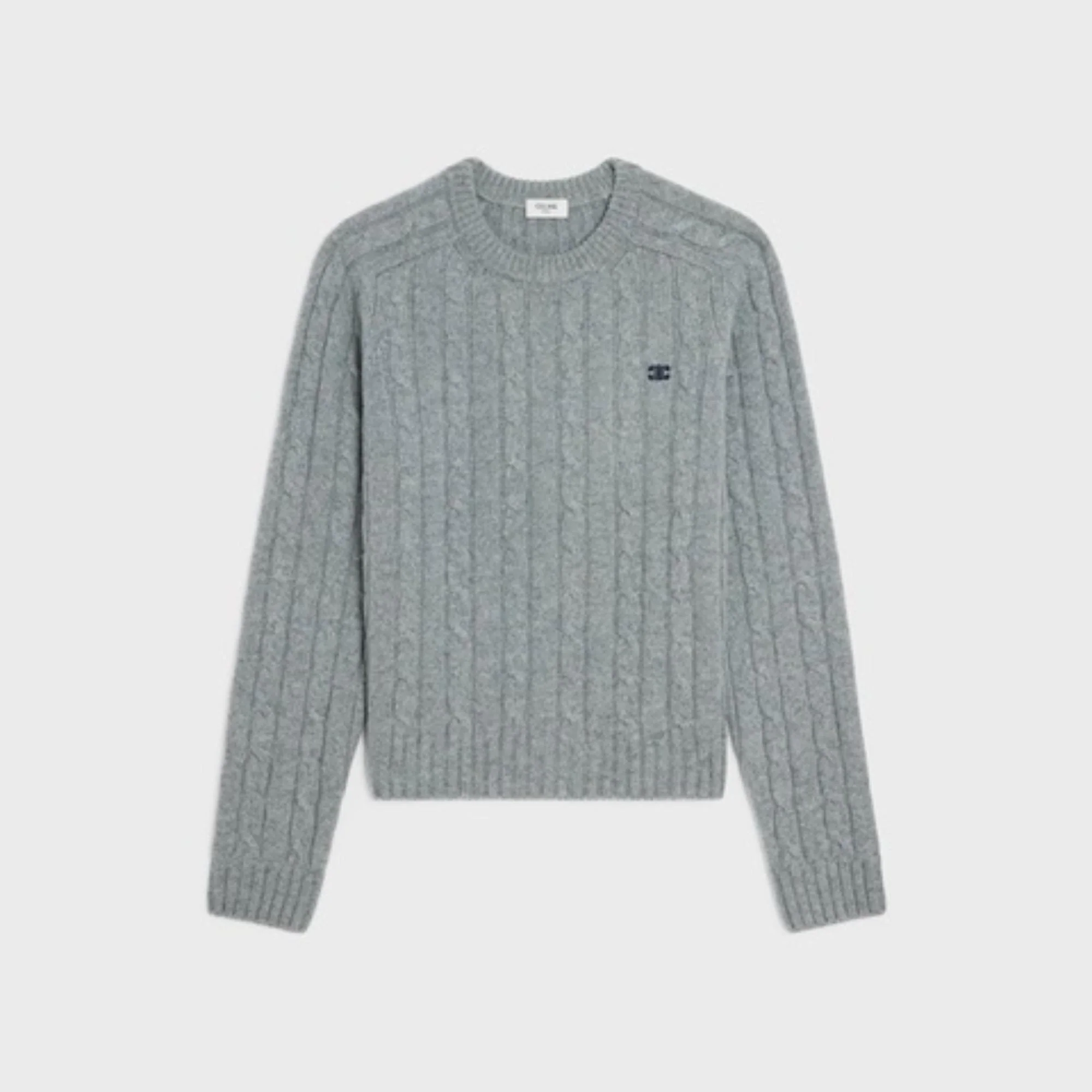 Pull Col Rond Brode Triomphe - Grey