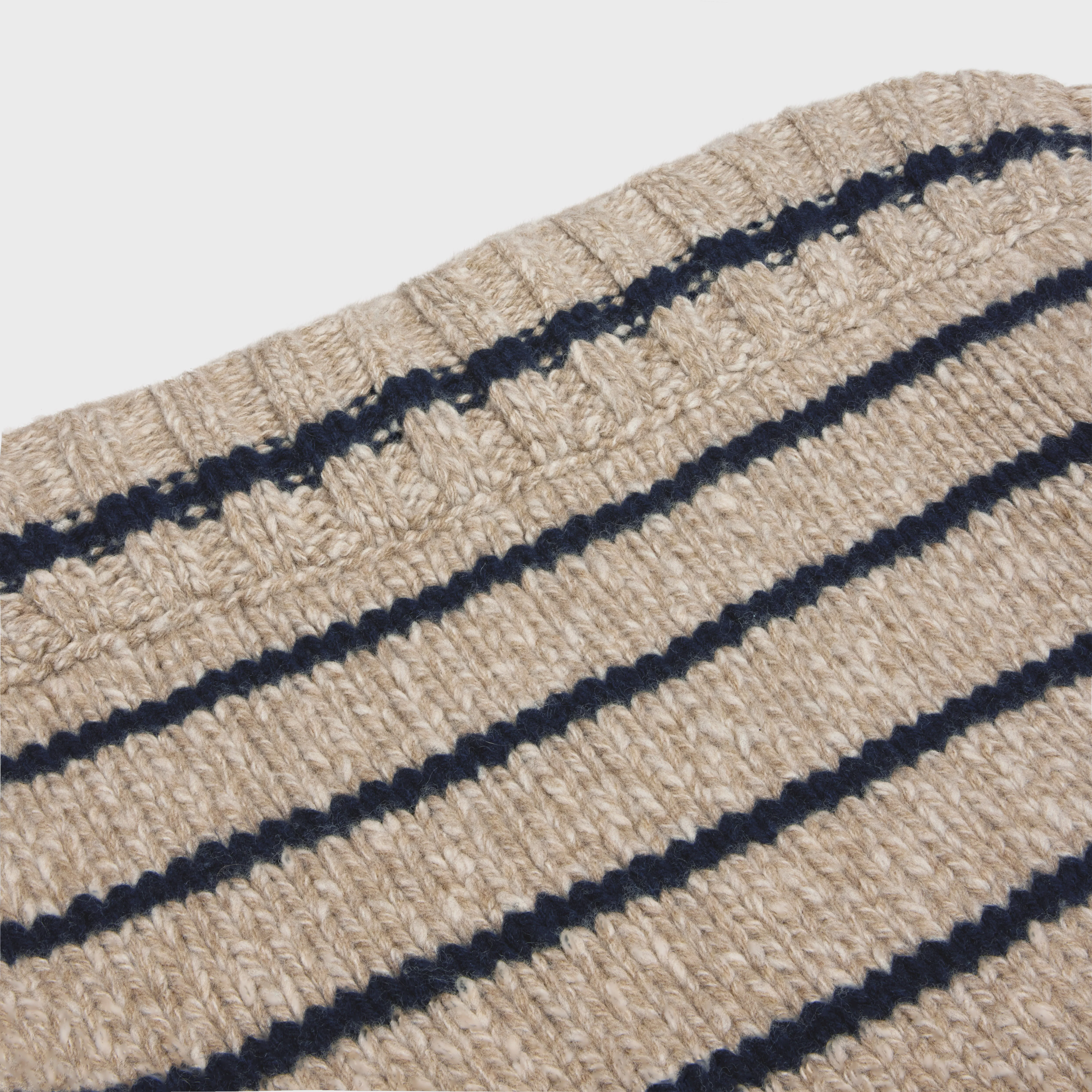 Boat Neck Sweater - Taupe/Navy - Image 3