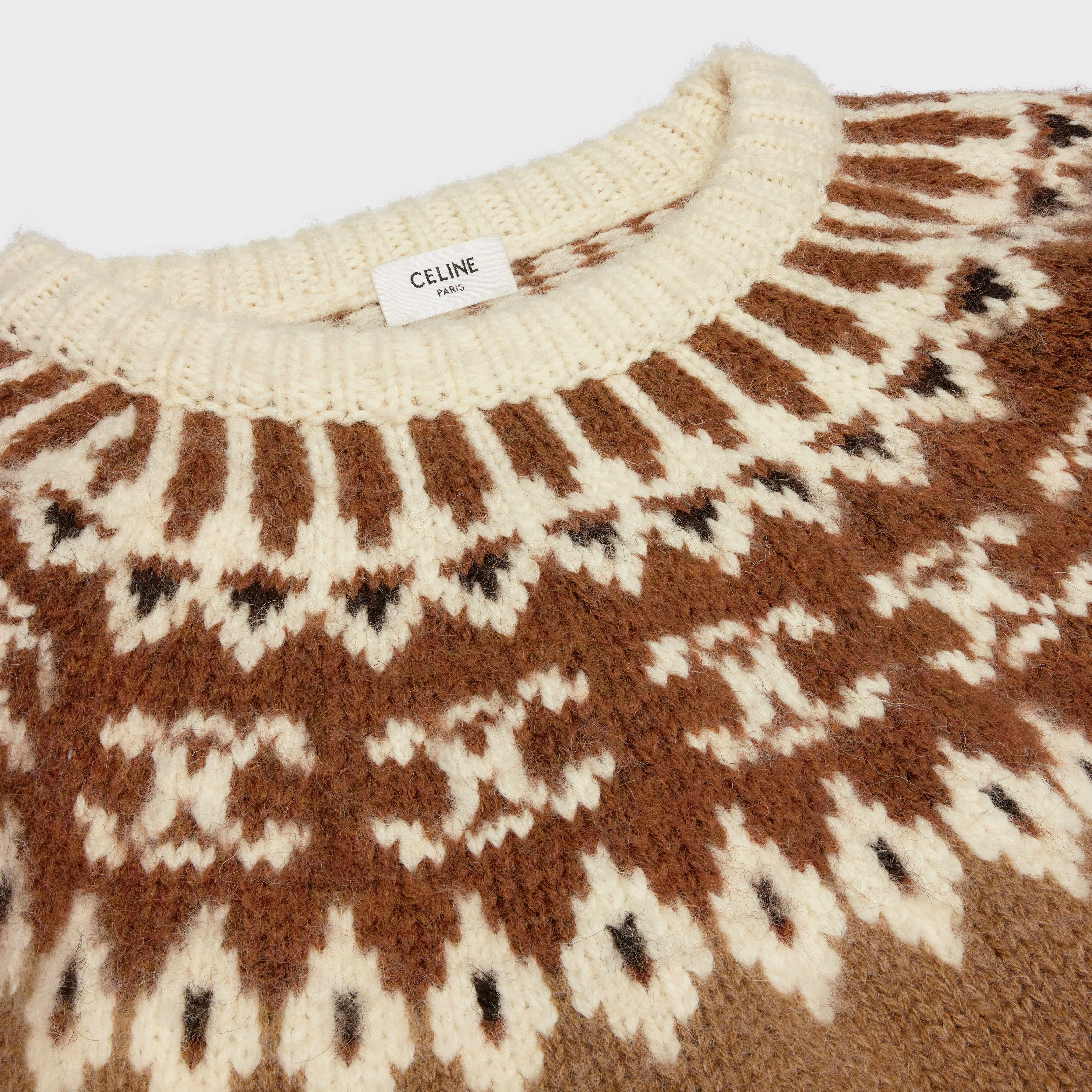 Cropped Round Neck Sweater - Camel - Image 3
