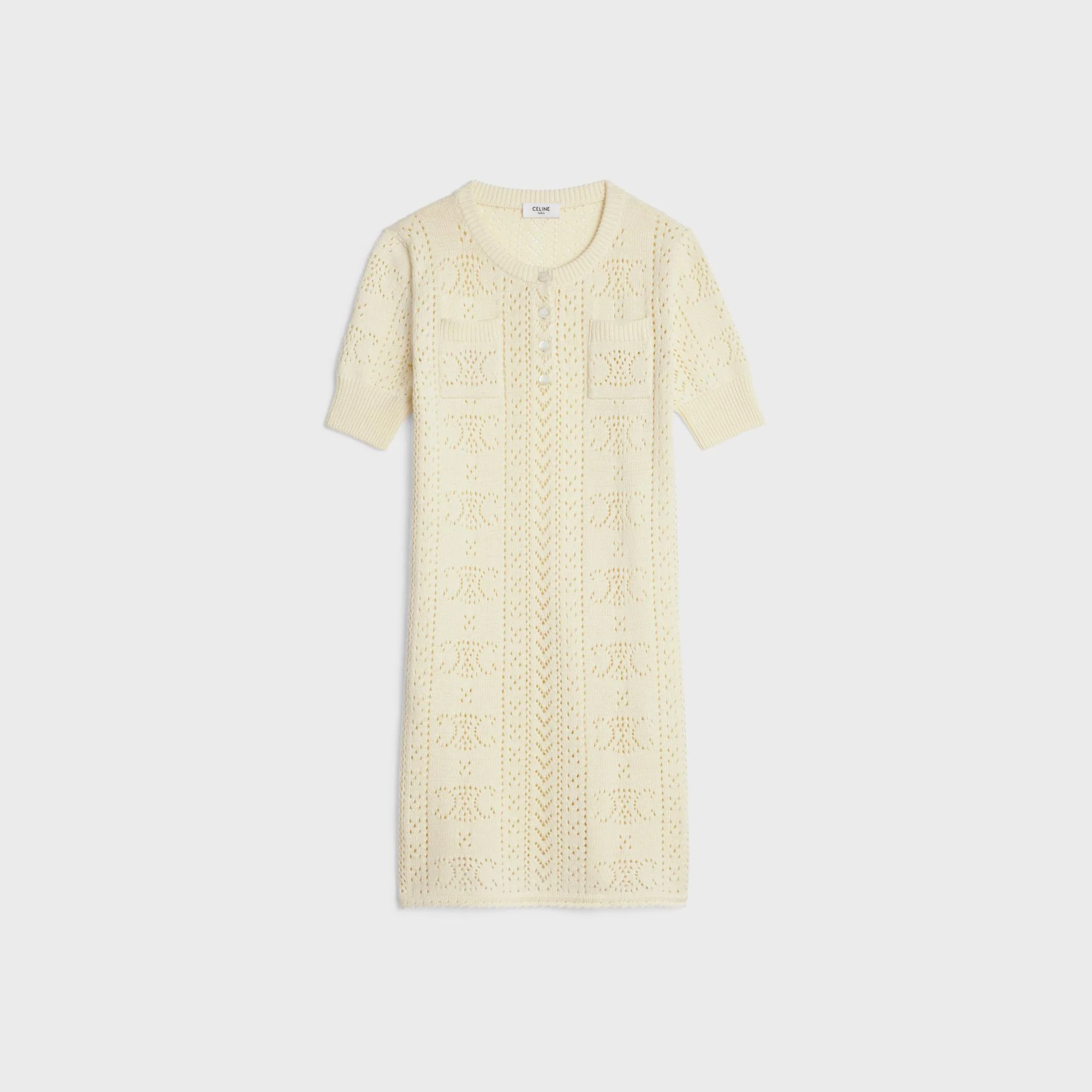3/4 Sleeve Dress - Off White