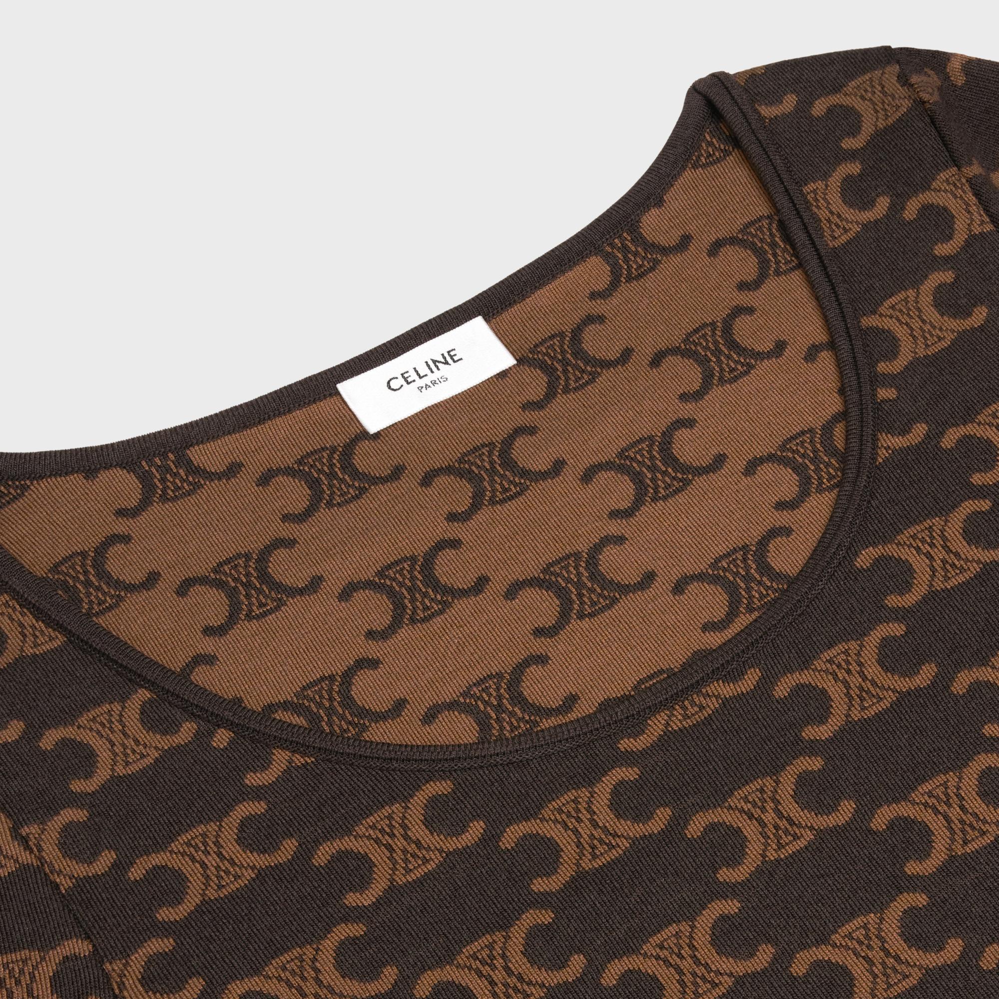 Long Sleeved Cropped Top - Brown - Image 3