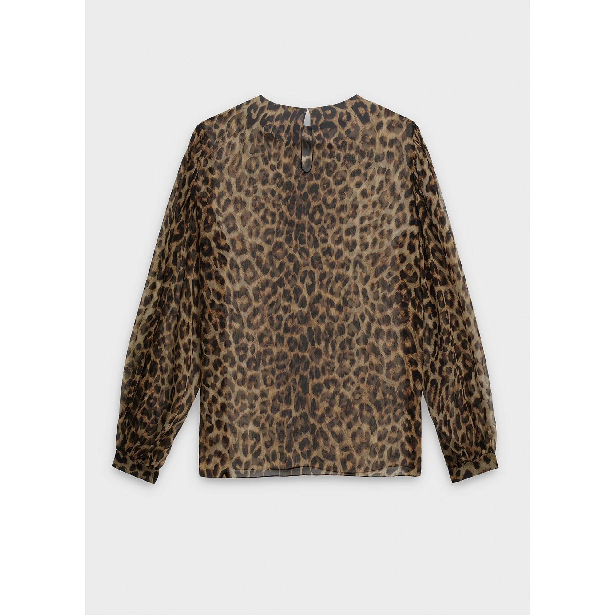Gathered Sleeve Blouse - Leopard - Image 2
