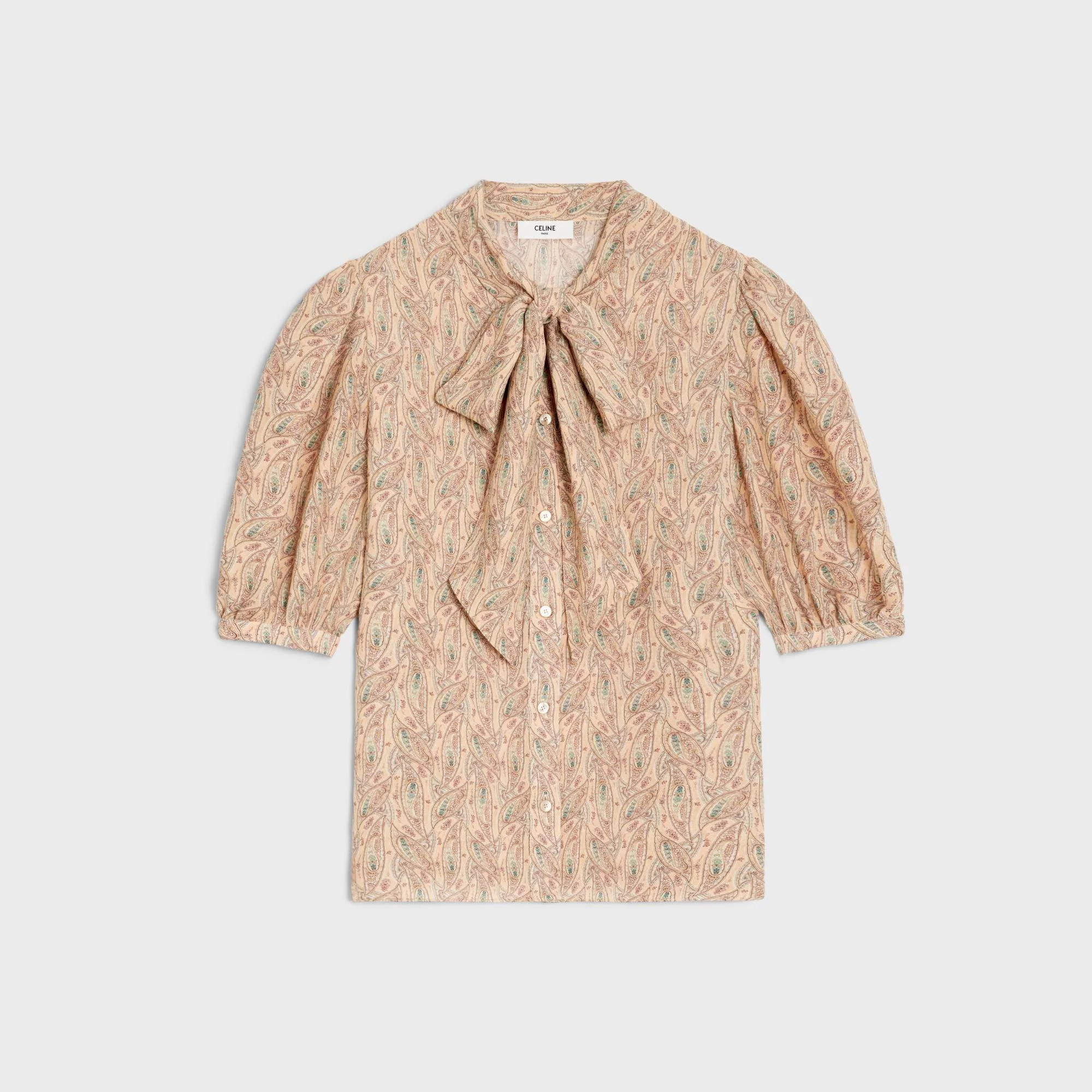 Lavalliere Blouse - Chalk/Apricot/Blue