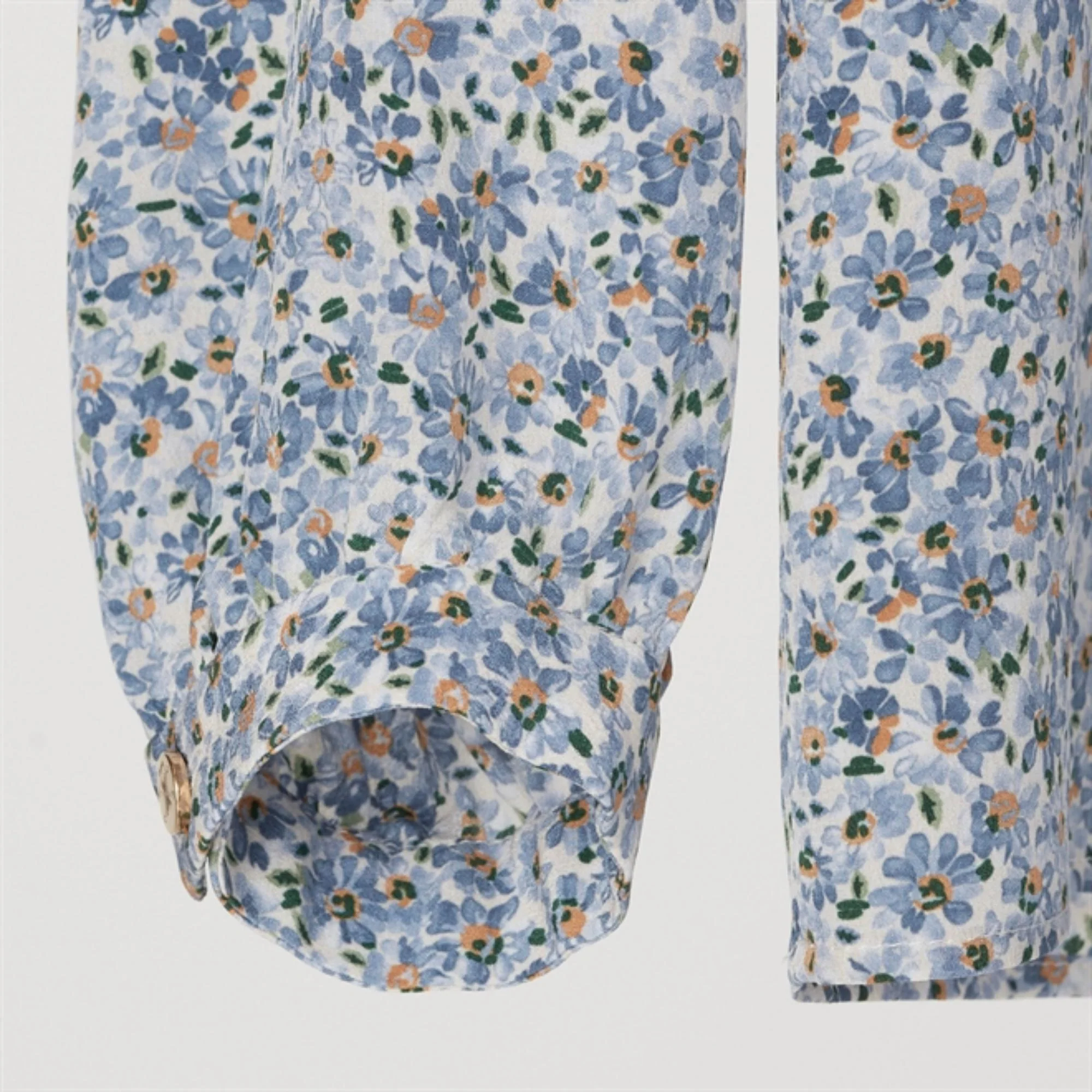 Fine Lavalliere Blouse With Pockets - Off White/Blue - Image 5