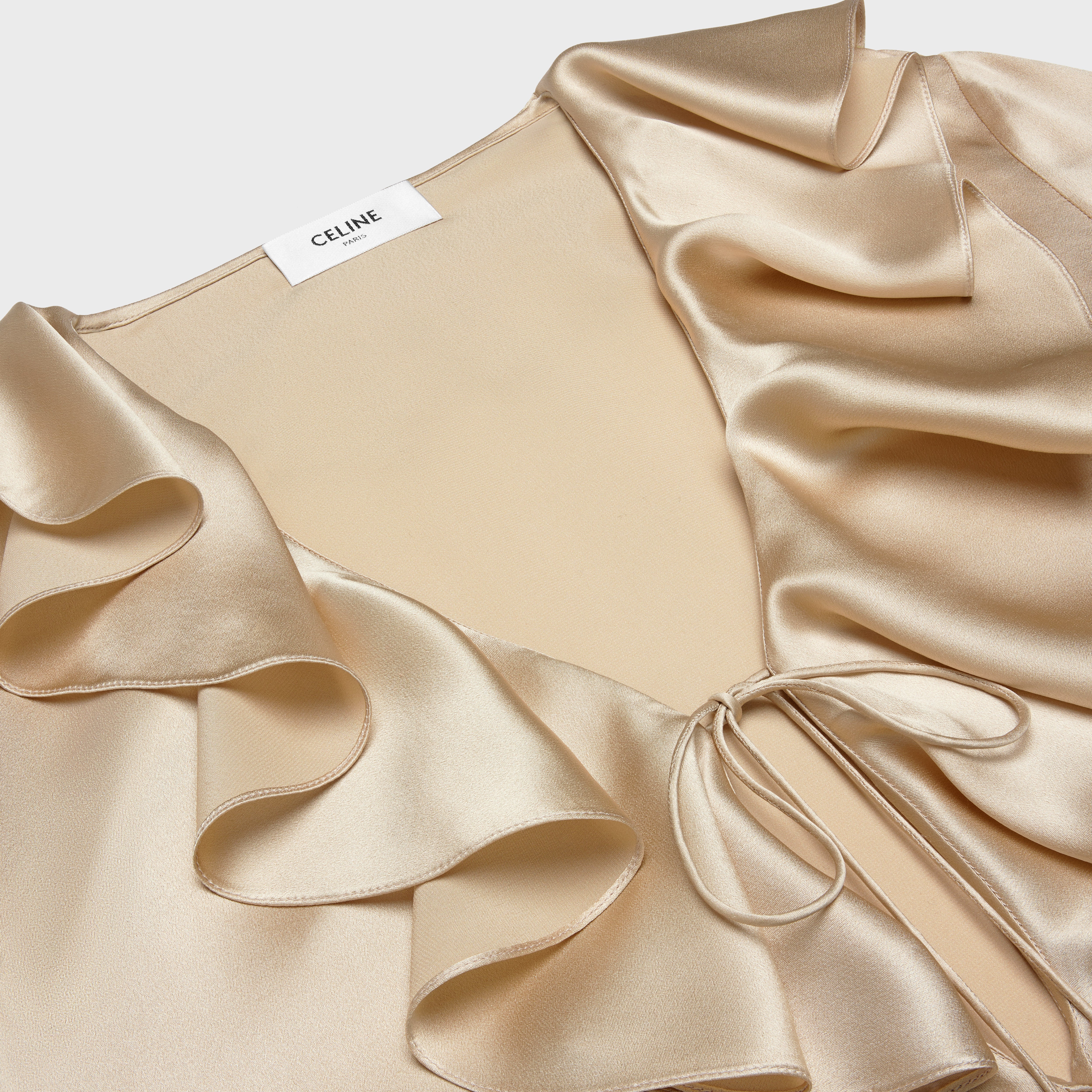 Jabot Neckline Blouse - Champagne - Image 3