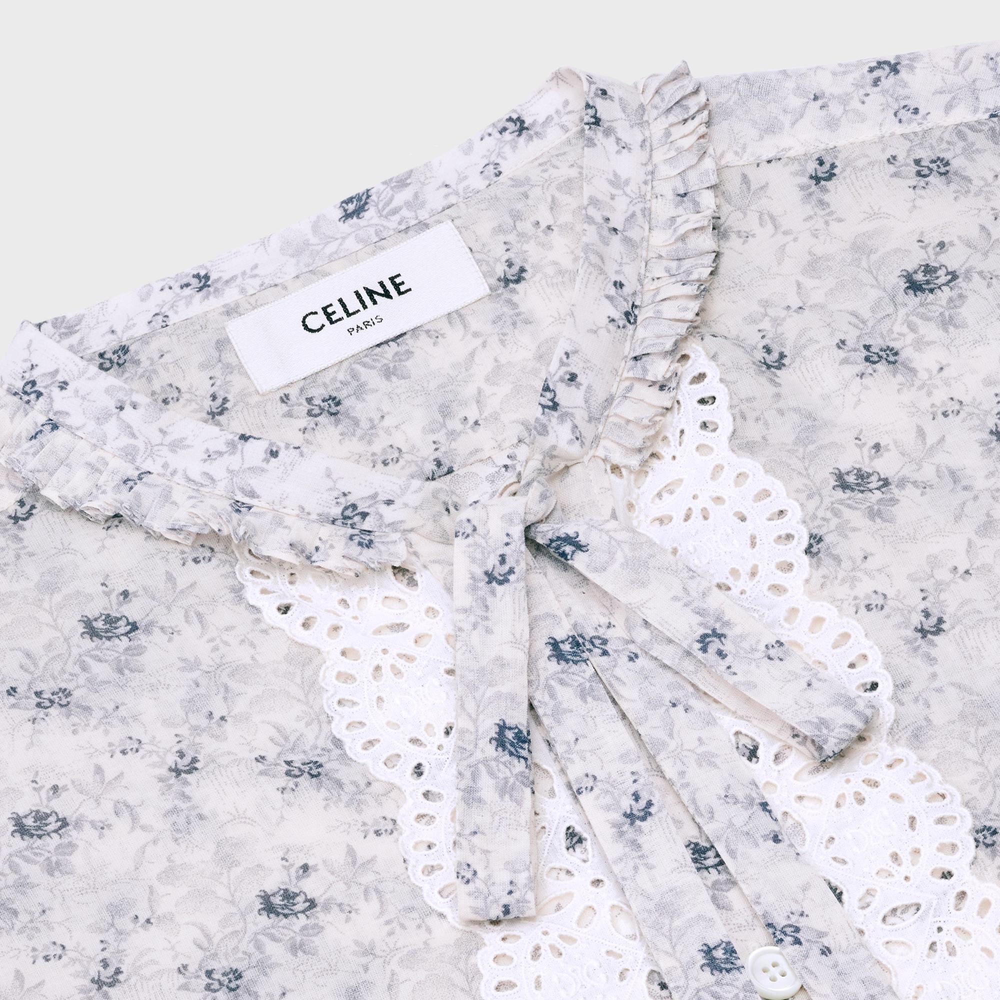 Lo Embroidered Plastron Shirt - Chalk/Black/Grey - Image 3