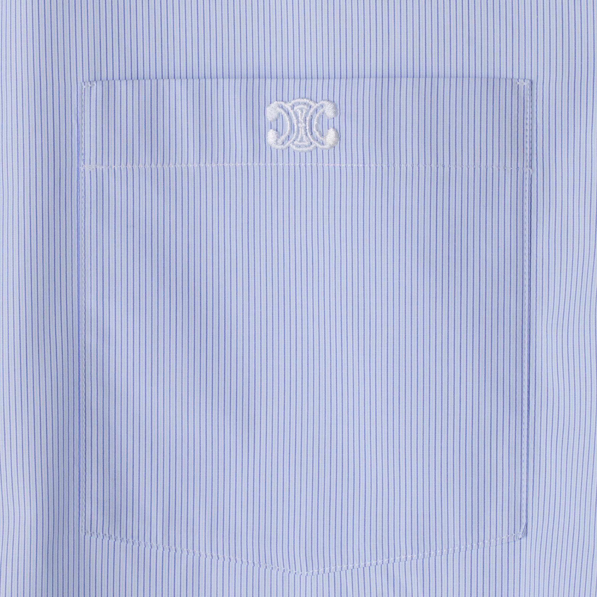 Chemise Cropped Triomphe - Craie/Ciel/Navy - Image 4