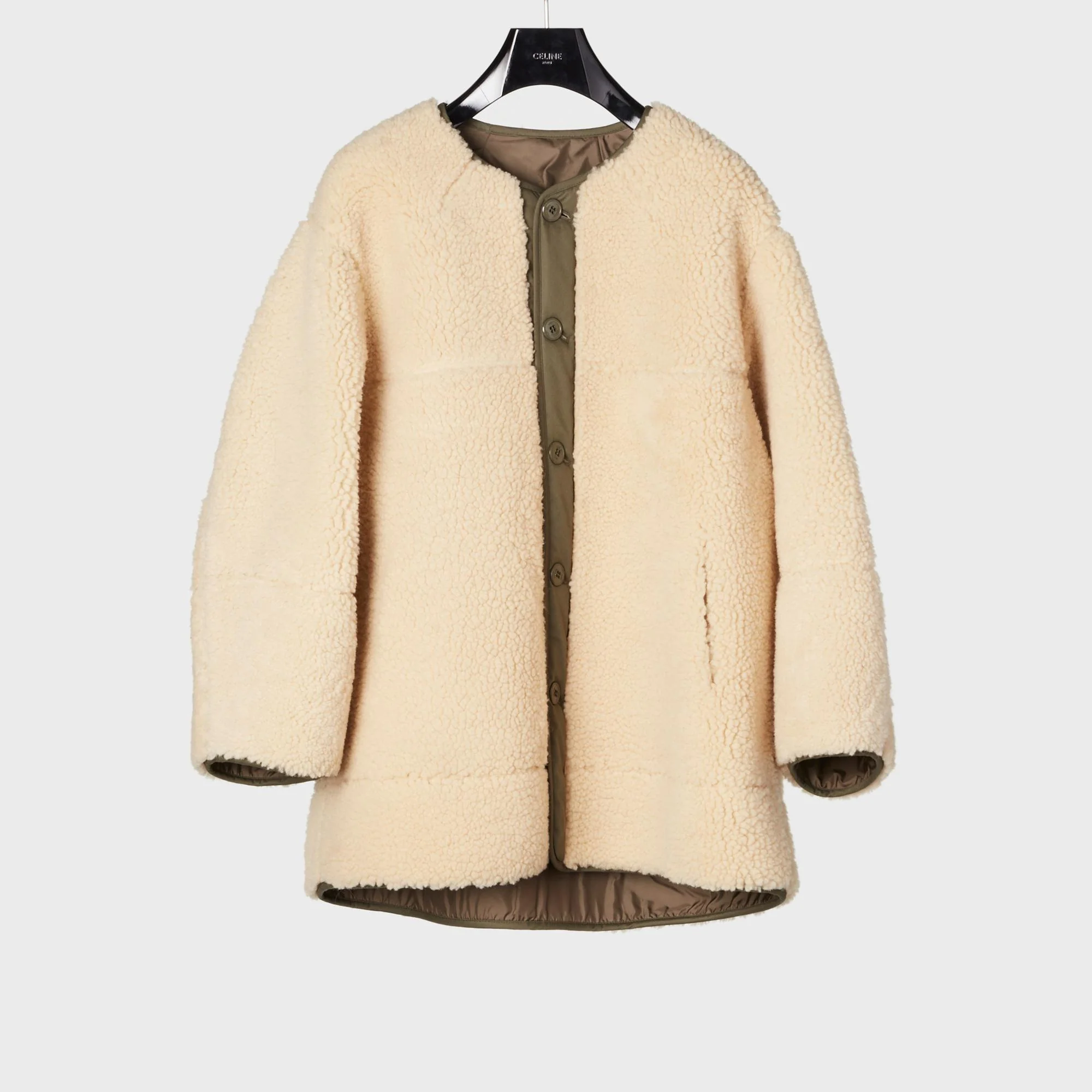 Army Shearling Coat - Cream