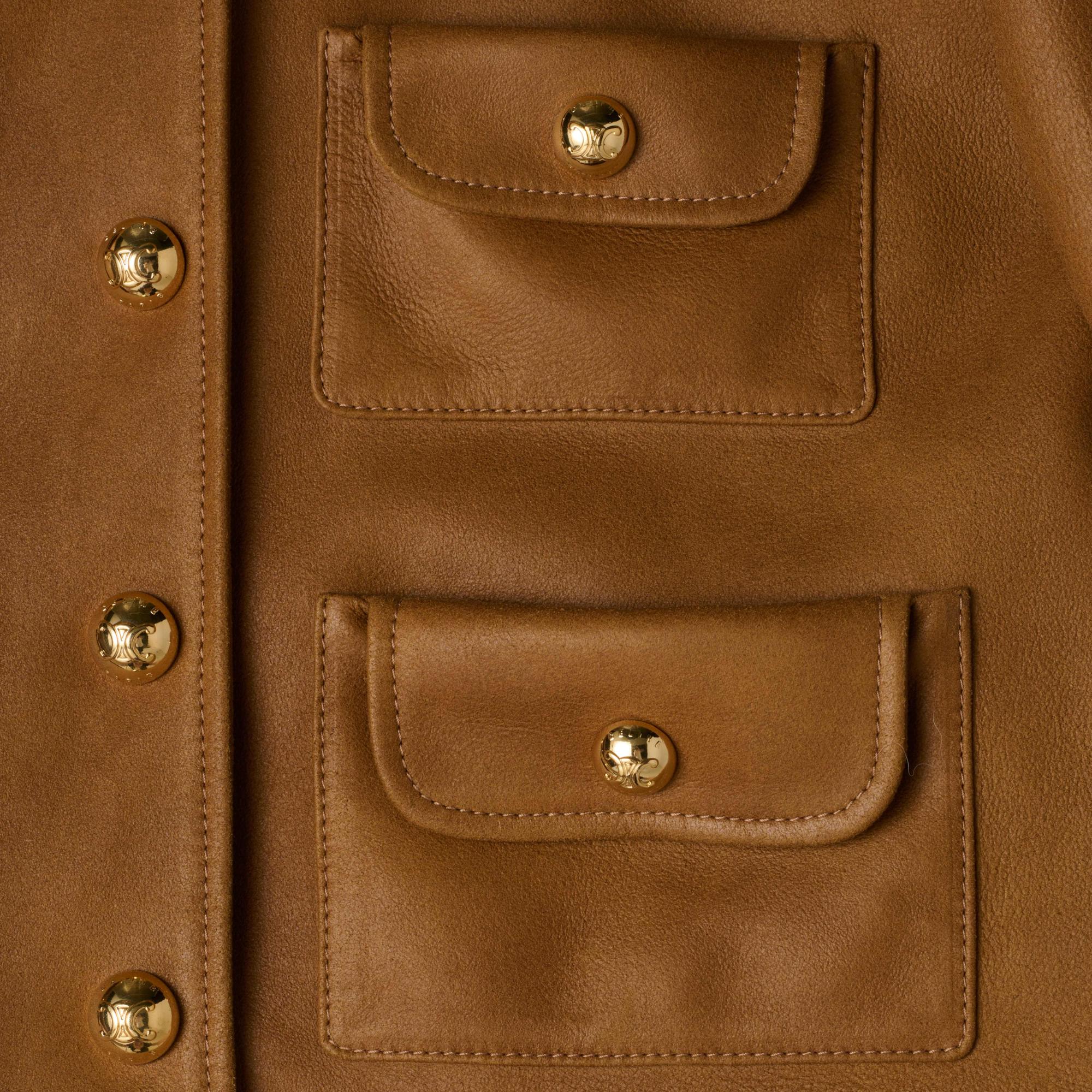 Veste Col Pur 4 Poches - Cognac - Image 4